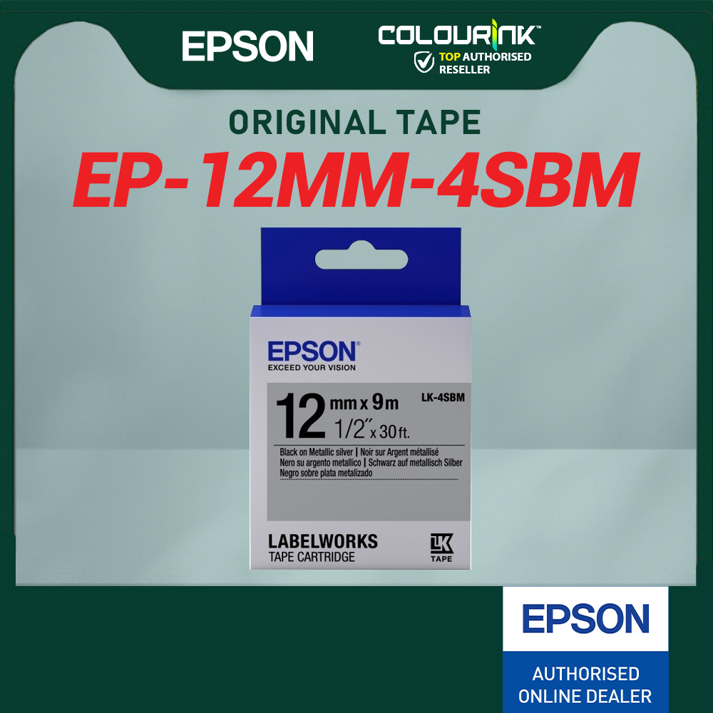 Epson Original LK Label Tape Sticker 9 Meter Long 2WBN 3WBN 3YBP 4WBN 4KBM 4TBN 4SBM 4LBP LW-K200 LW-K400 LW-600P LW-700