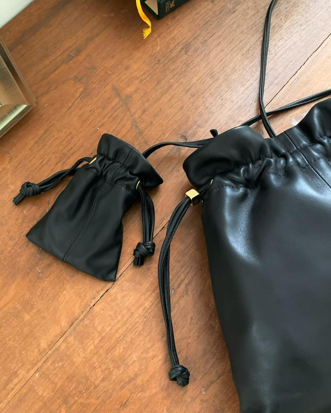 手工牛皮手袋set 