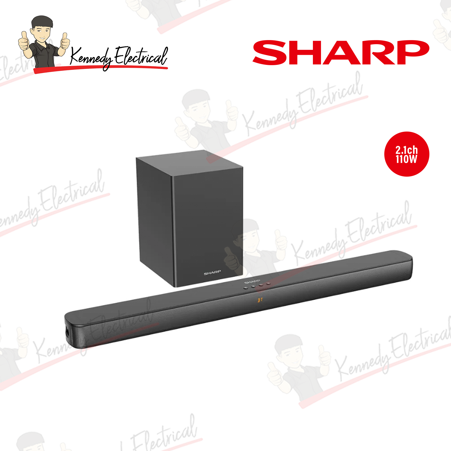 Sharp 110W 2.1ch Wireless Subwoofer Soundbar (HTSBW192)