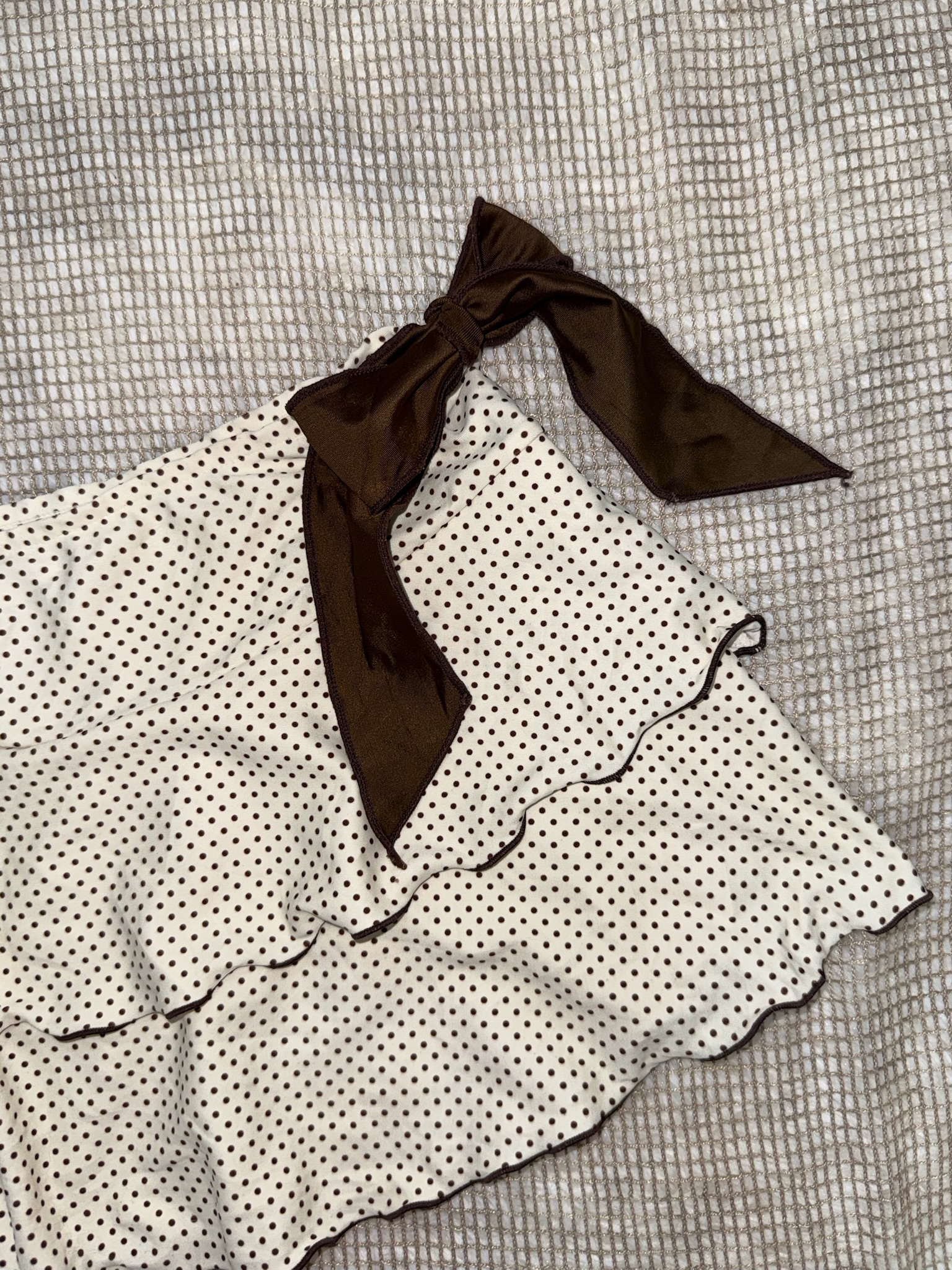 Polka Dot Mini Skirt with Big Side Bows