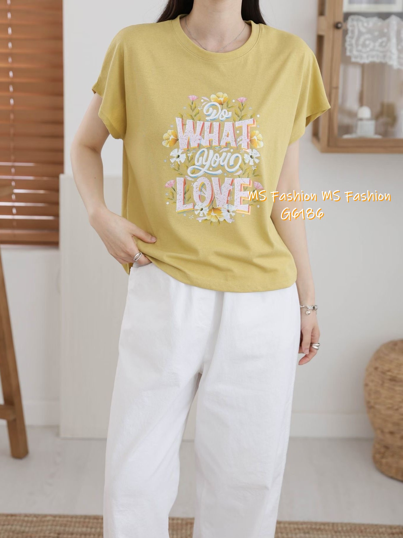 G6186 韓國🇰🇷花花字母靚print top