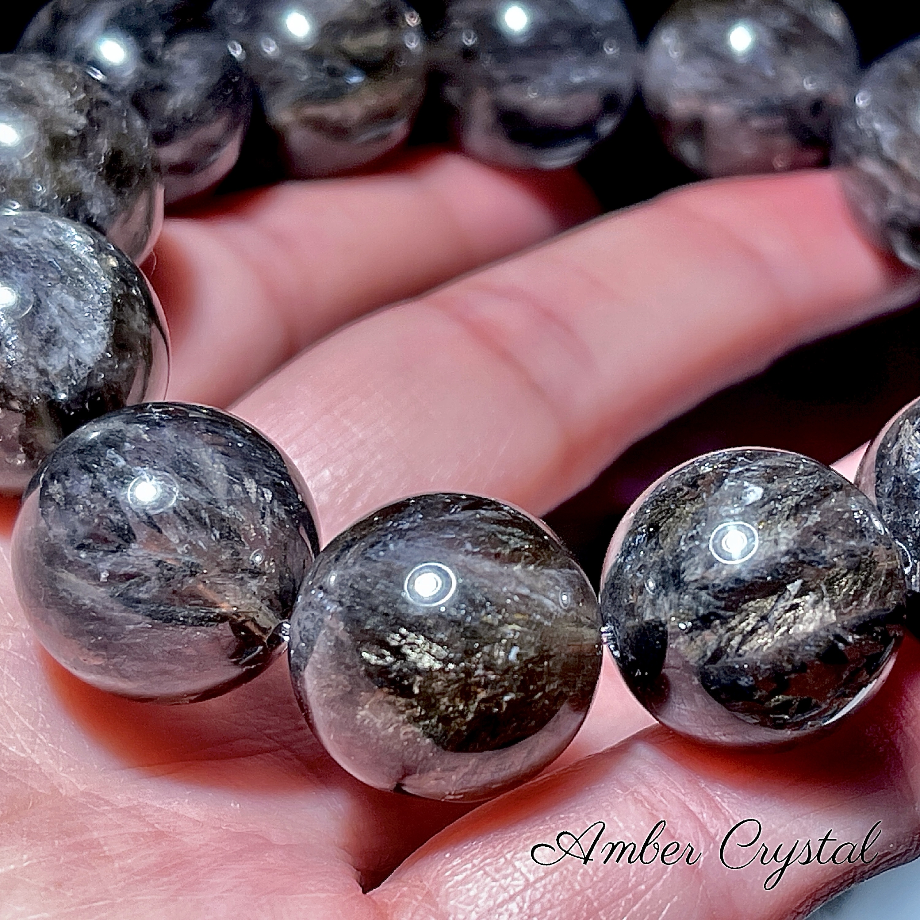 黑爆閃靈鑽 Skeletal Quartz Herkimer Diamond