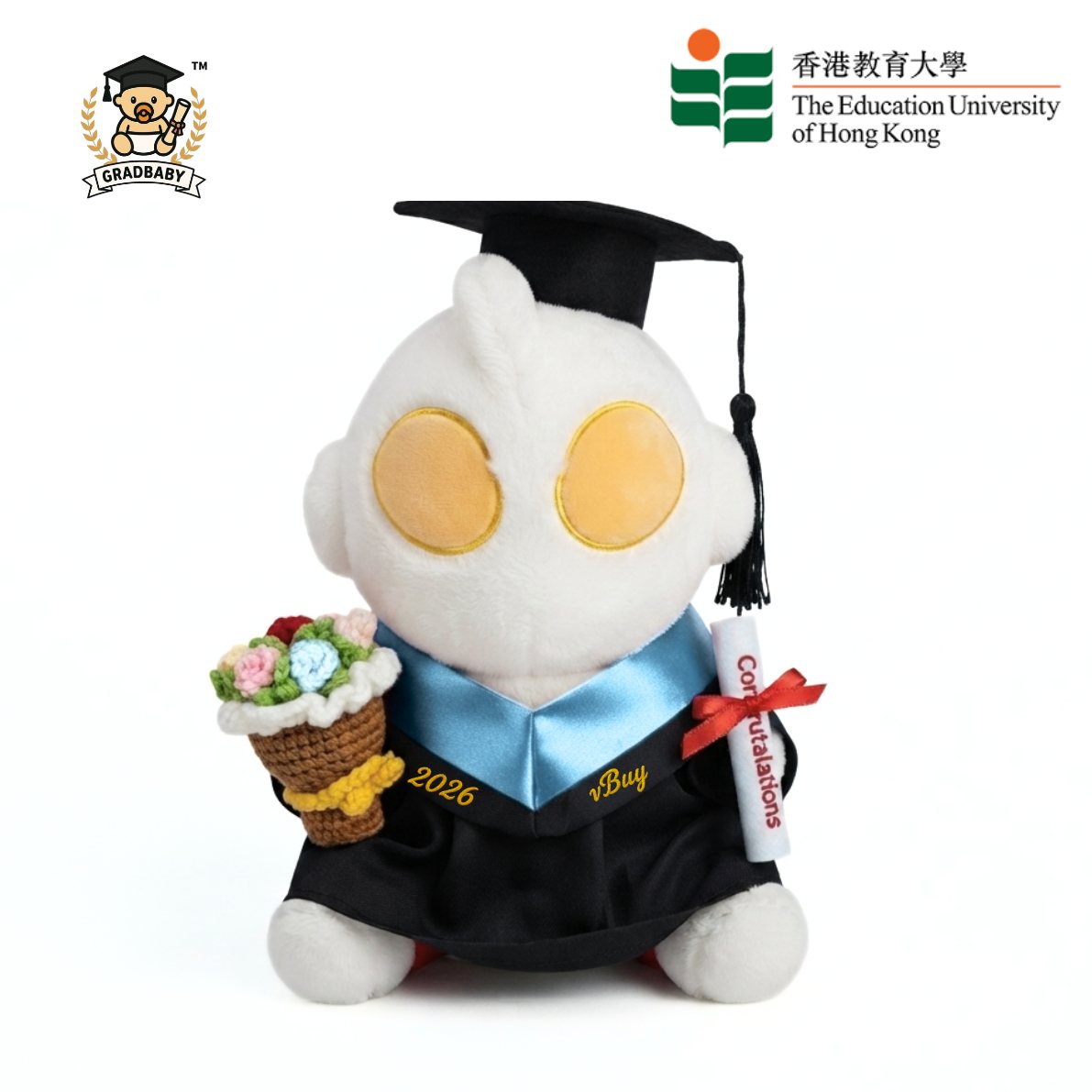 香港教育大學畢業限定 超人迪加畢業公仔 ( EDUHK Ultraman Tiga Graduation Plush) 25cm ｜可加繡英文名字｜畢業禮物