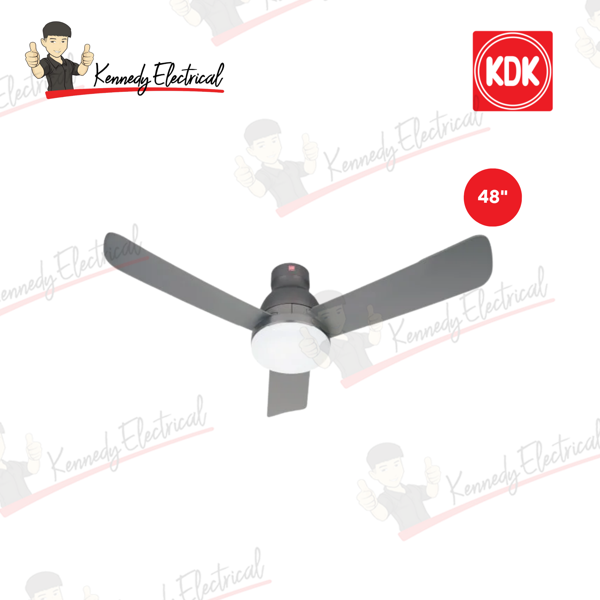 KDK 48" Ceiling Fan LED DC Motor Elegant Grey (K12UX)