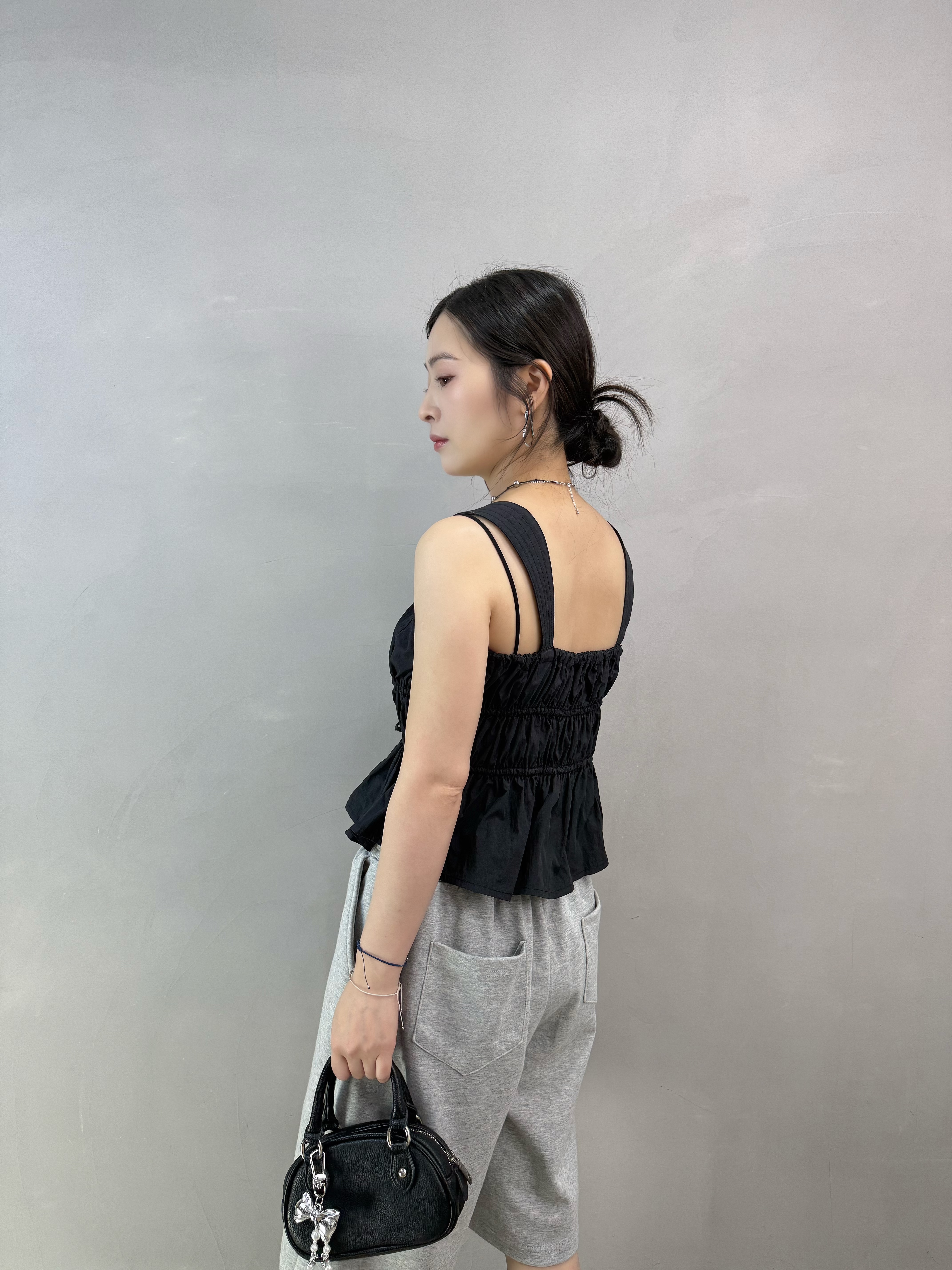 Y71 束褶ruffle 背心