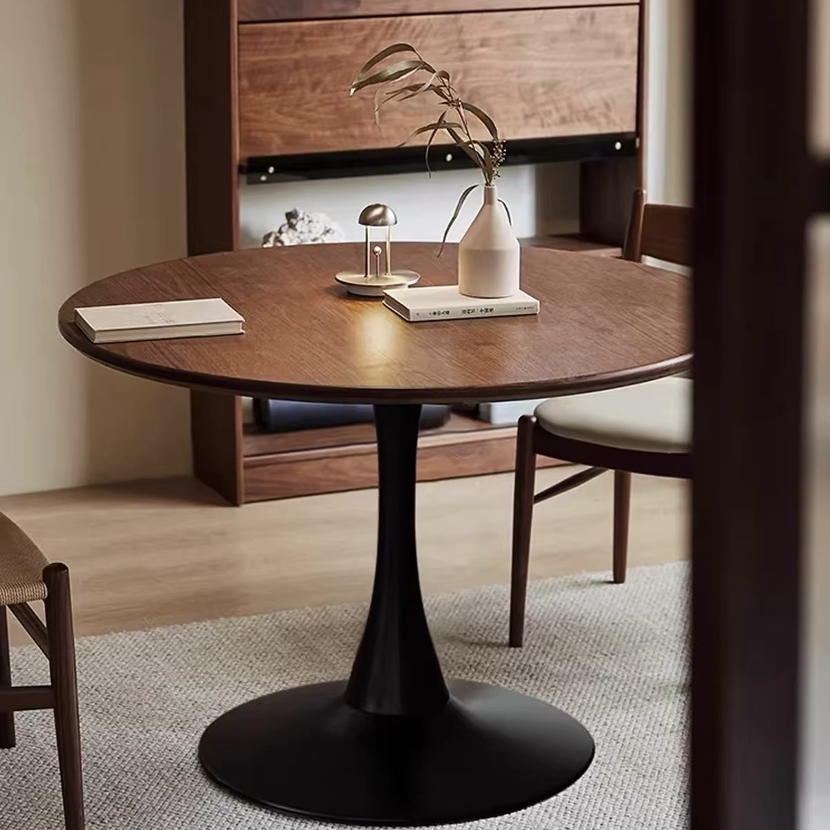 實木中復古圓形餐枱椅組合 北歐風 客廳陽台咖啡茶幾 細單位家用 Dining table