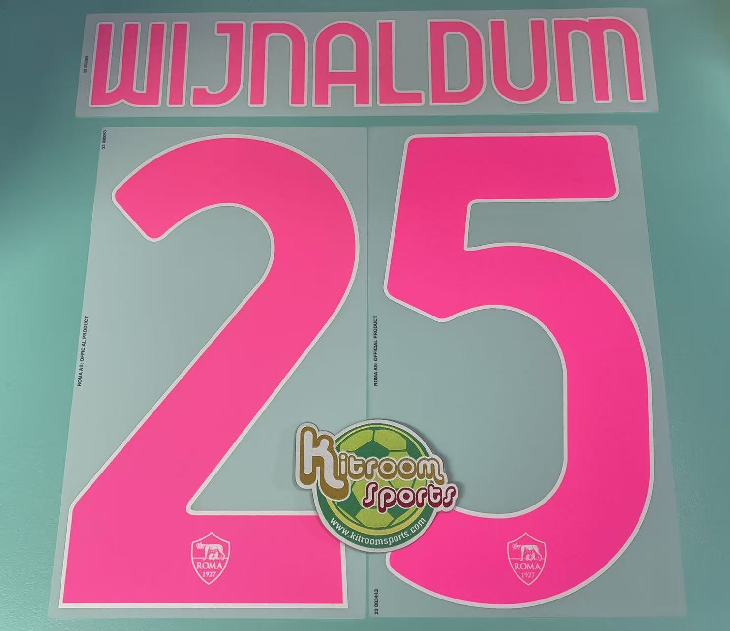 2022-23 Roma 3rd Nameset #25 WIJNALDUM
