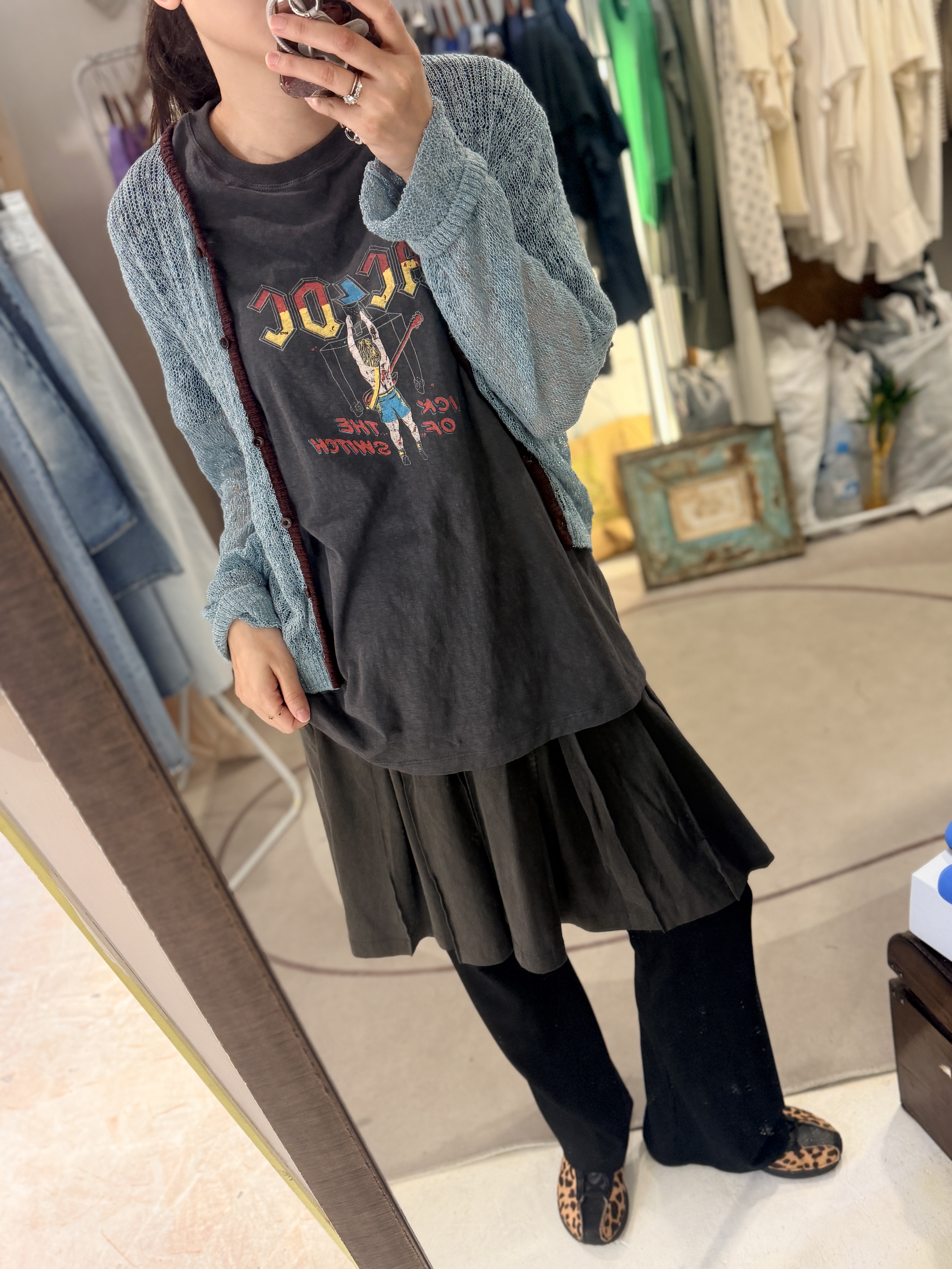 Washed cotton skirt