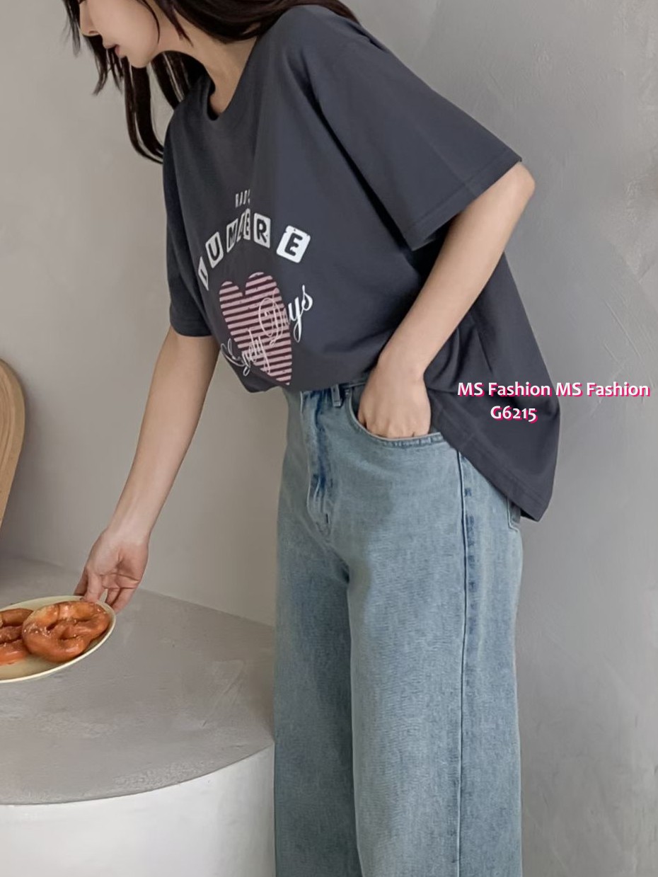 G6215 韓國🇰🇷心心字母tee