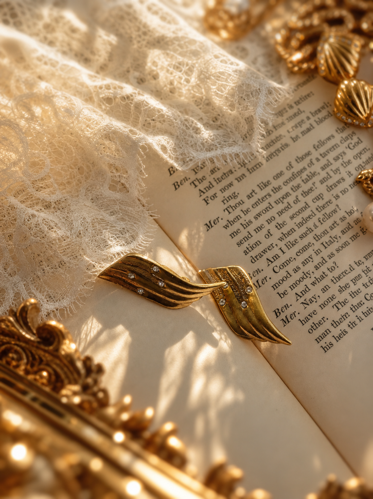黄金時代的迴響 ∙ 西洋古董浮雕與金屬流光耳環系列 Echoes of the Golden Age ∙ Vintage Gilded Relief & Statement Earring Collection