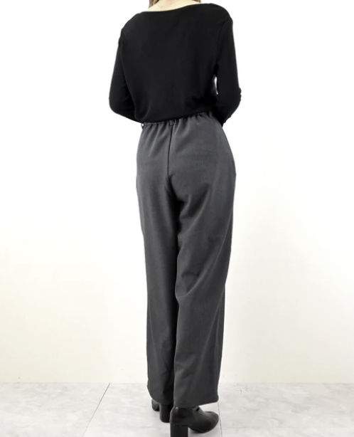 不對稱腰部褶襉長褲 - 2026 流行穿搭  女士長褲 獨特設計 春季時尚穿搭 成人休閒 日常穿搭 易於配搭 日本直送   #JP-I-260021