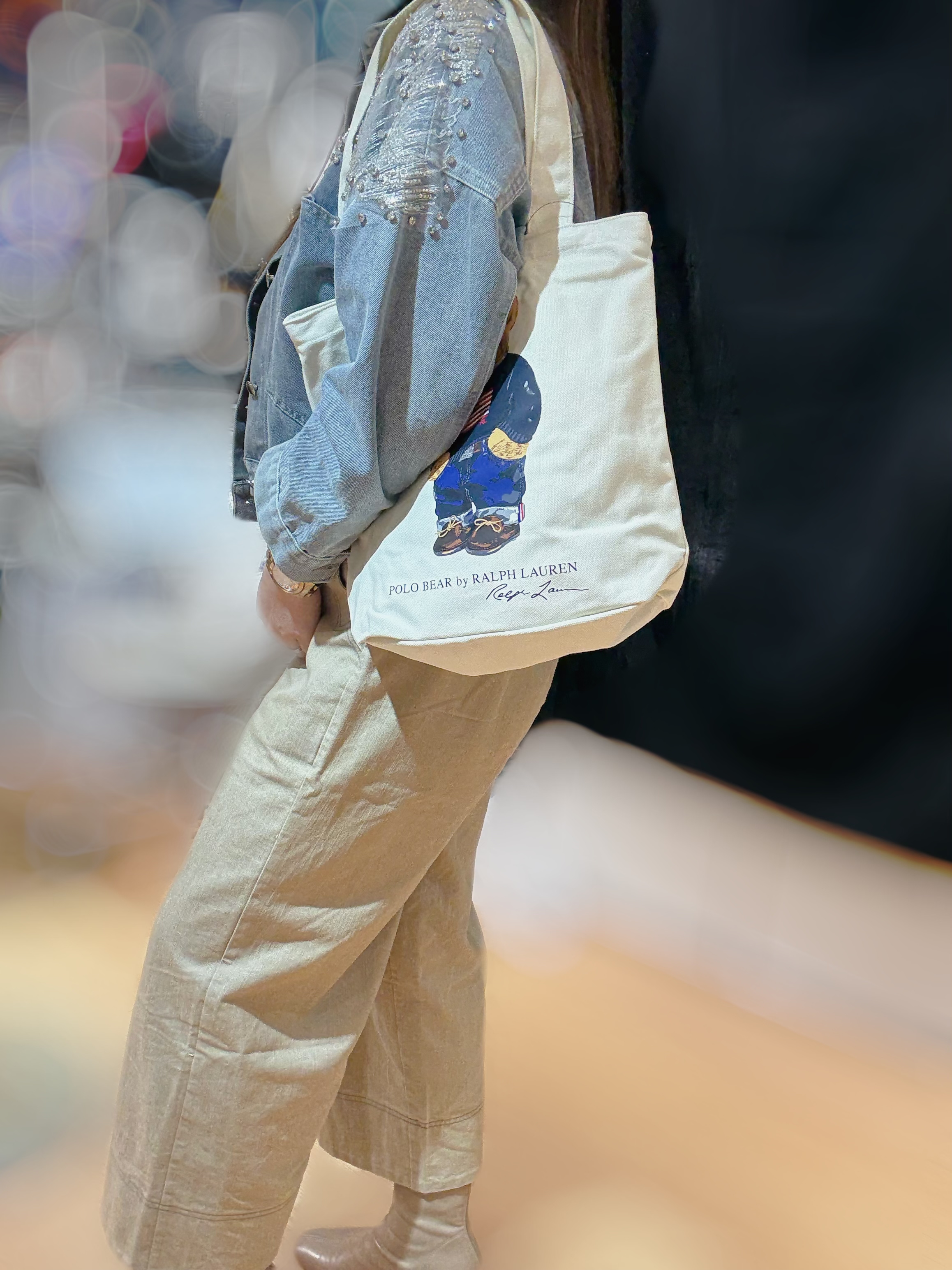 Polo shopping bag bear/w