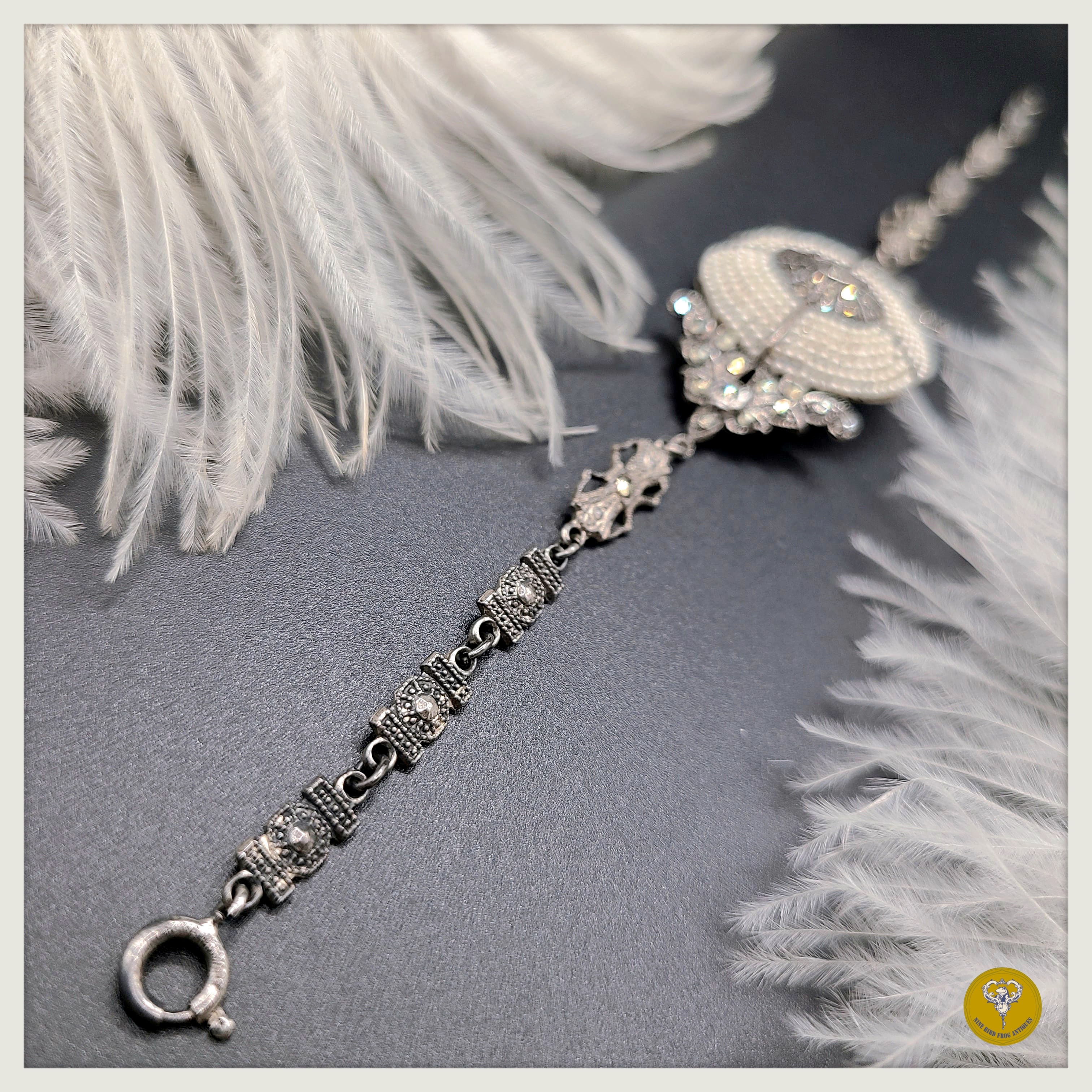 Art Nouveau時期天然籽珠黃鐵礦石手鍊