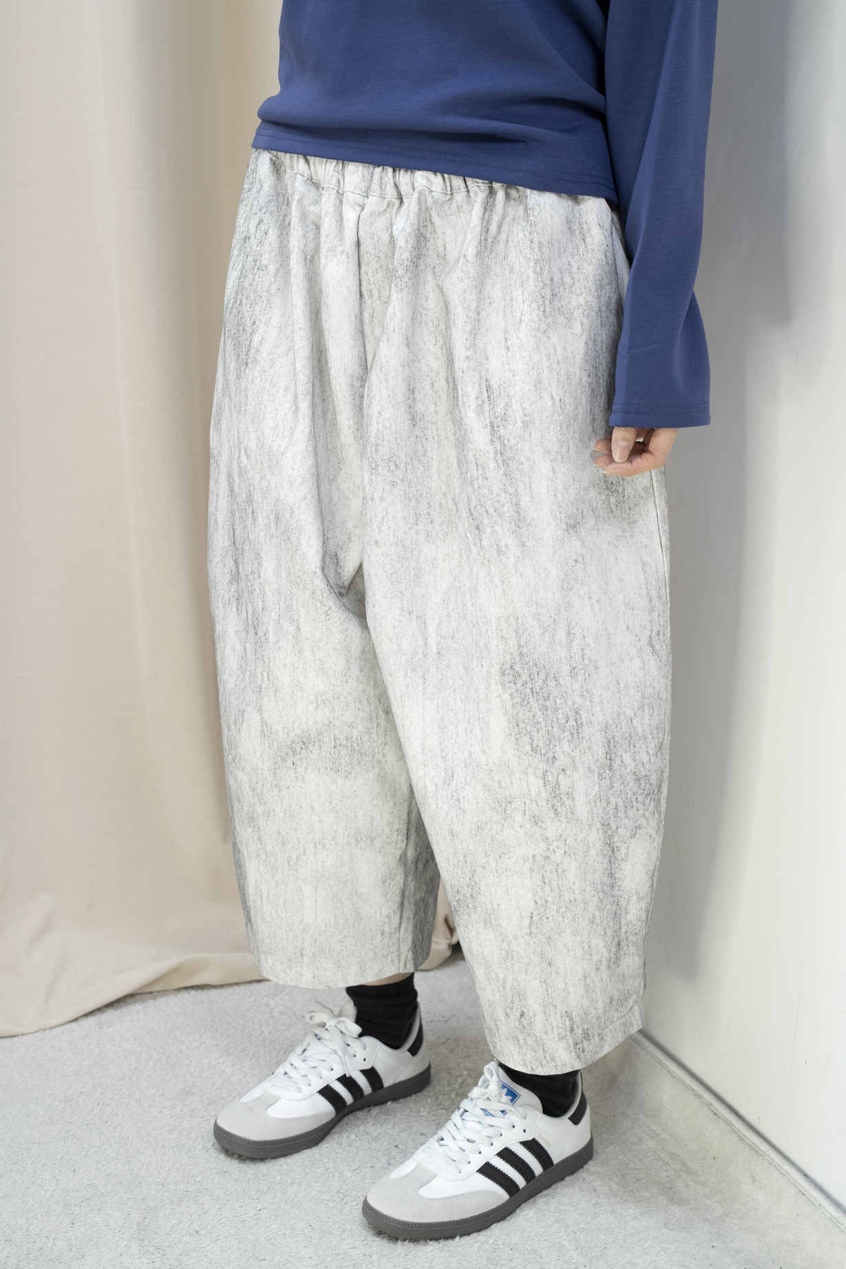 工業藝術風造型闊腳褲（3色）