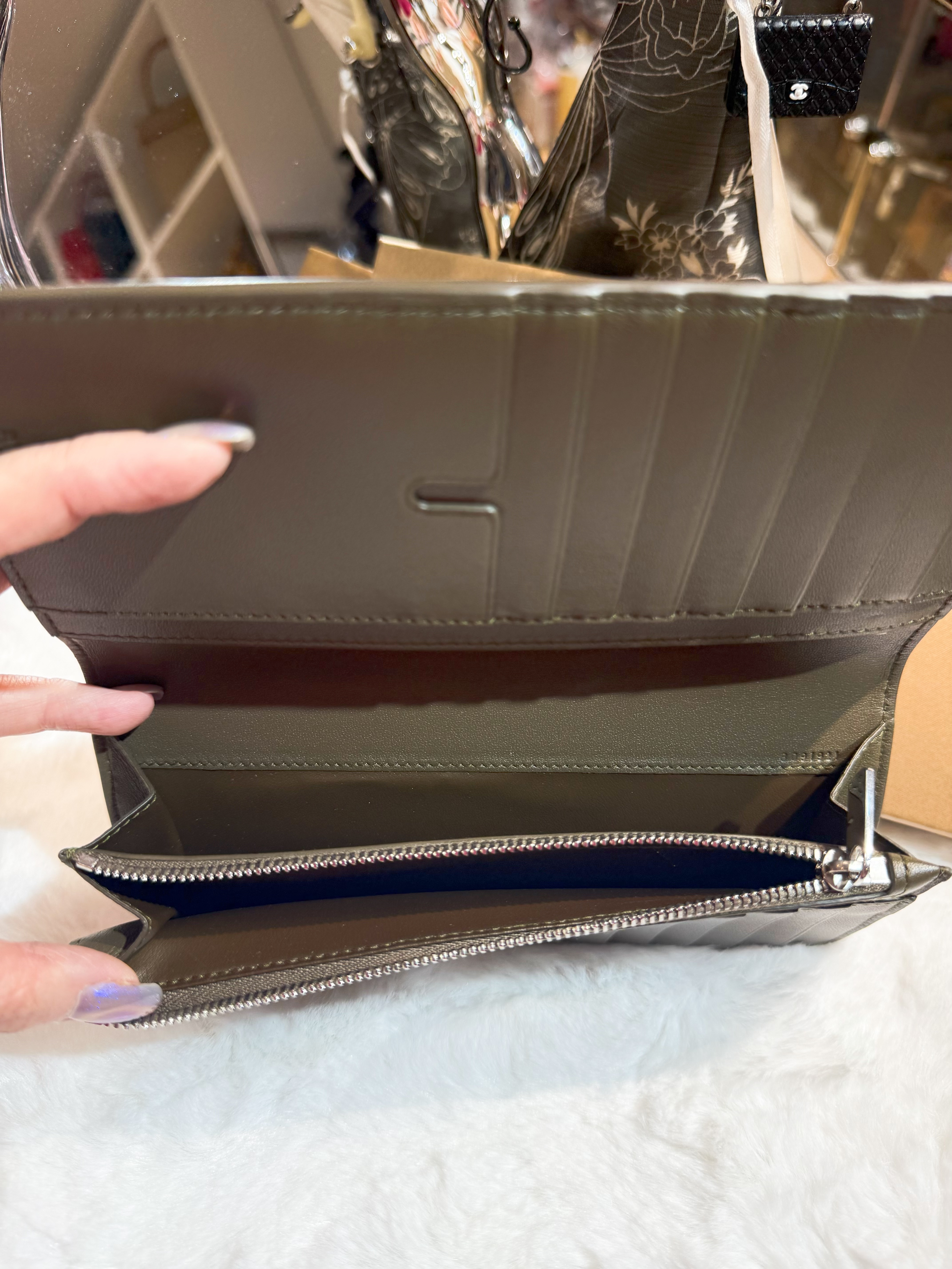 Burberry slim long wallet check