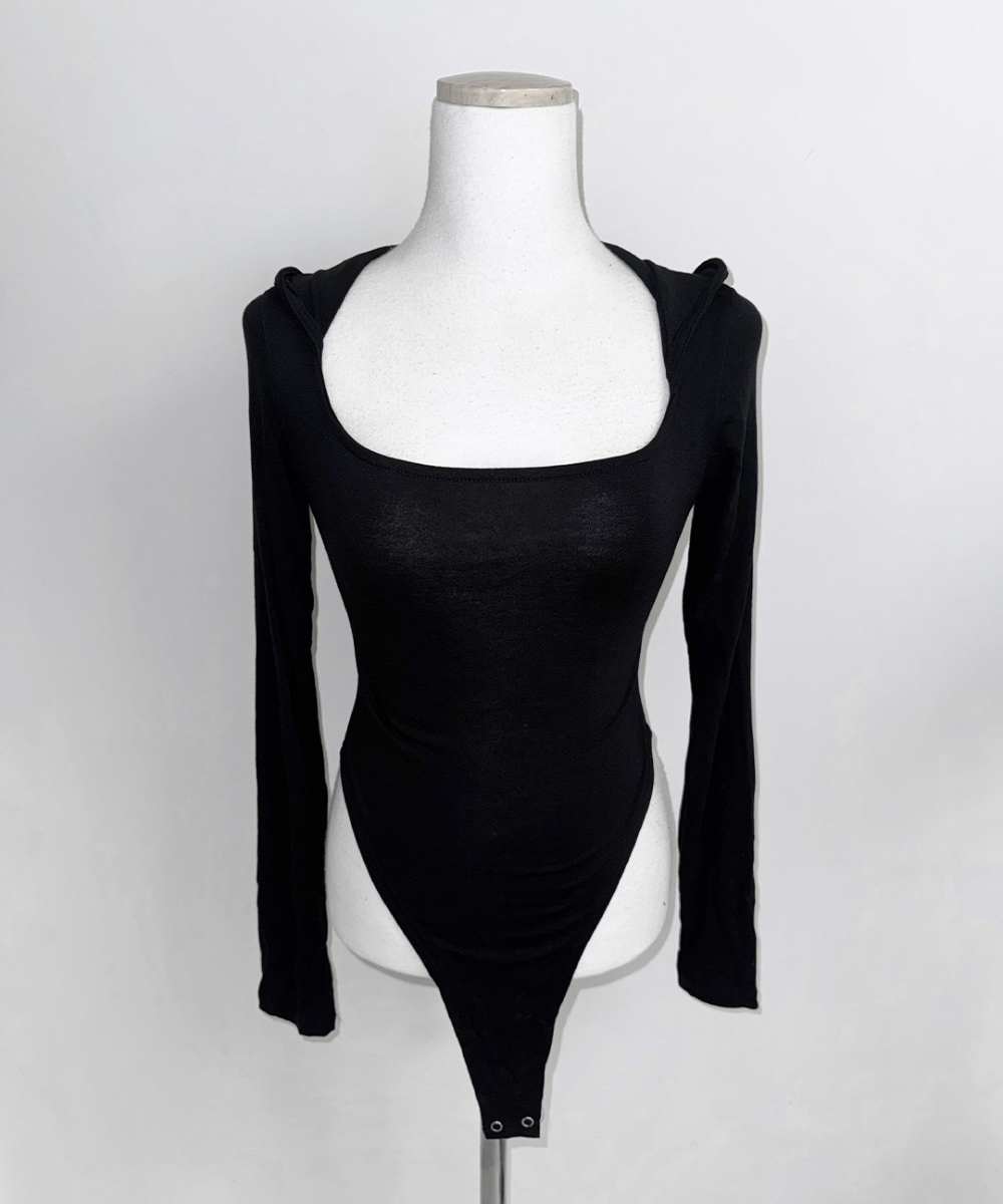 Hooded Square Neck Bodysuit