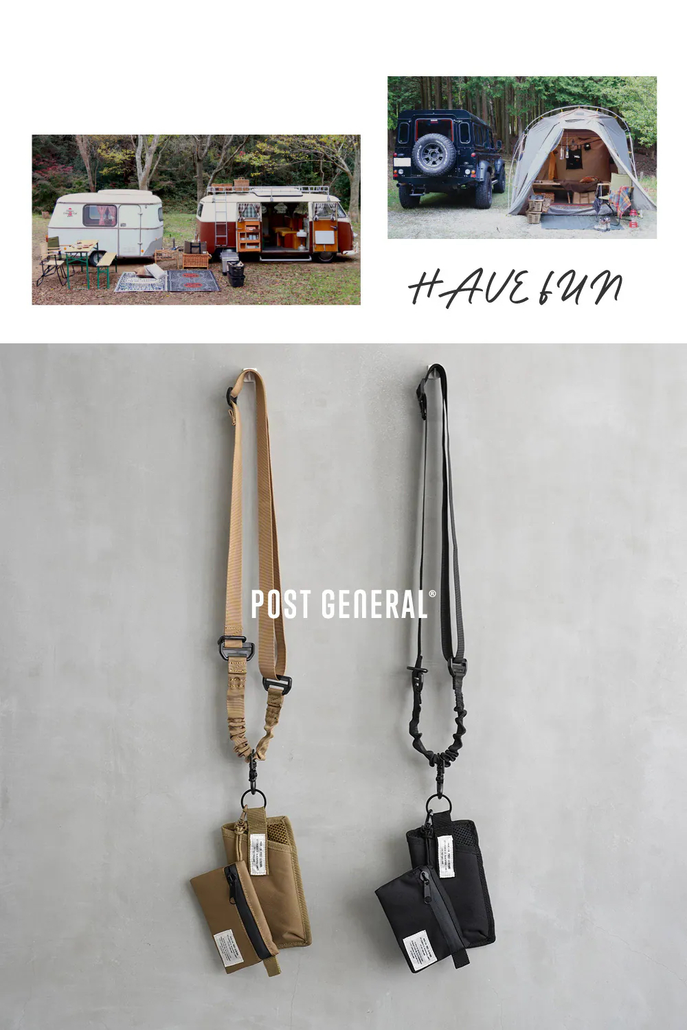 日本直送 《Creer》POST GENERAL吊帶側背手機零錢包(2色)