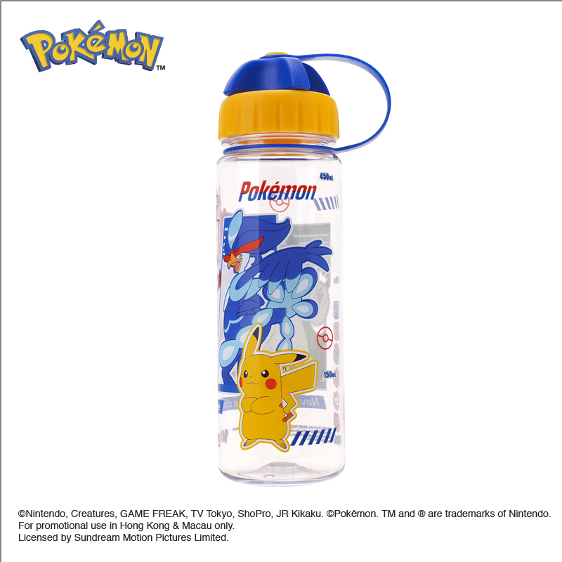 Pokémon 450ml BPA Free Water Bottle w/ 2 Openings Lid 膠水樽 (2開口設計)