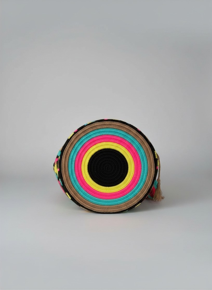 【背得起嘅藝術品】哥倫比亞正宗 Wayuu Mochila 手工民族編織袋  [預計 : 6月中至尾發貨] (PO-WY-BLKPNK-G05)