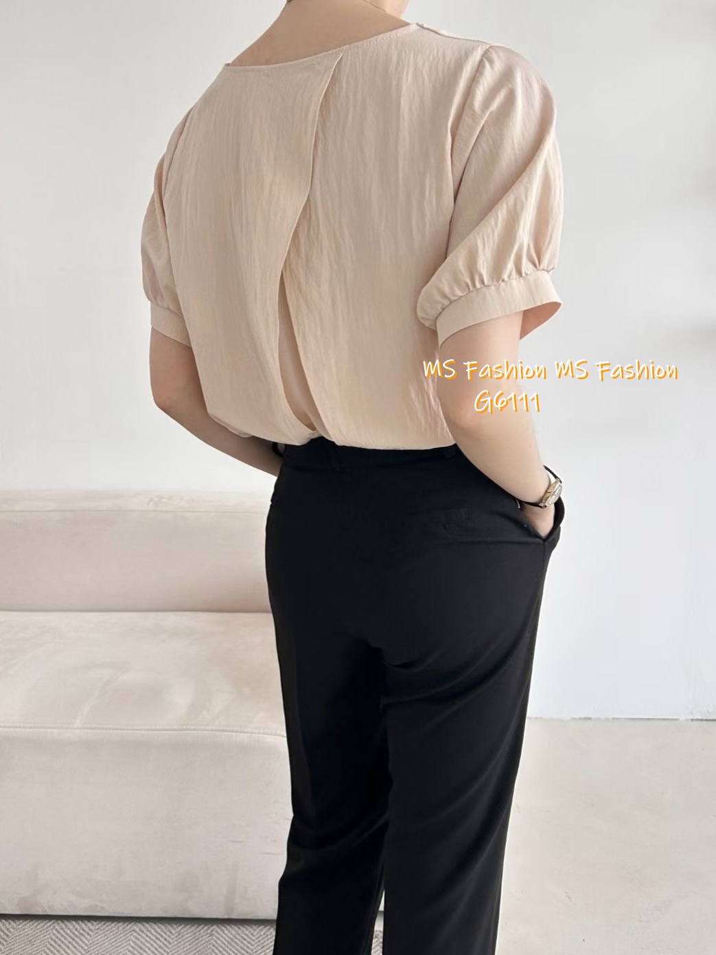 G6111 韓國🇰🇷特色皺皺拼布top