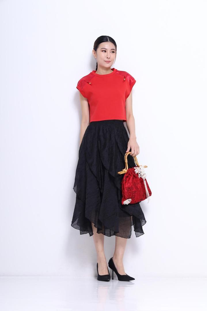 不规则塑胶头半裙 1396