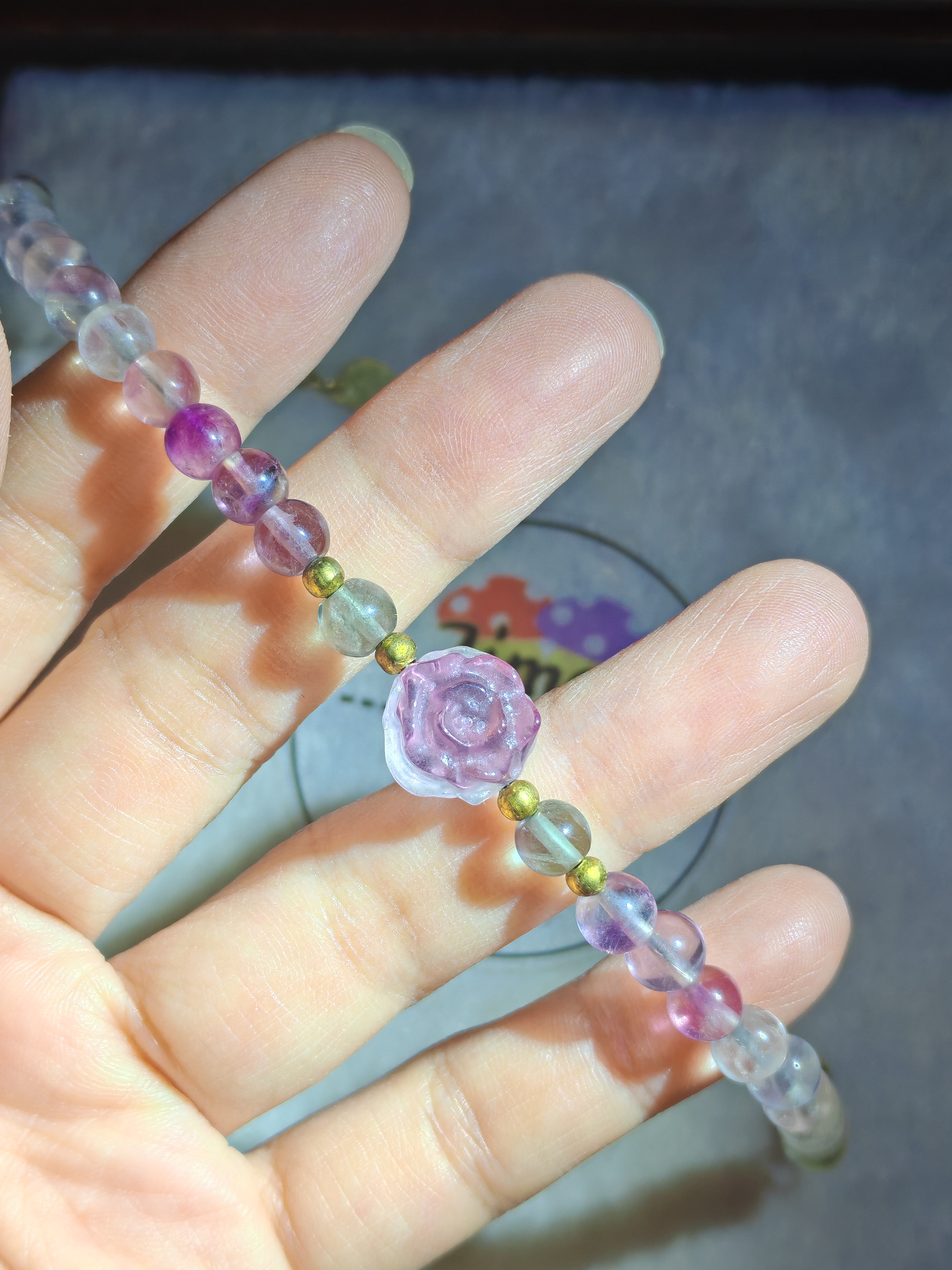 螢石玫瑰花手鏈