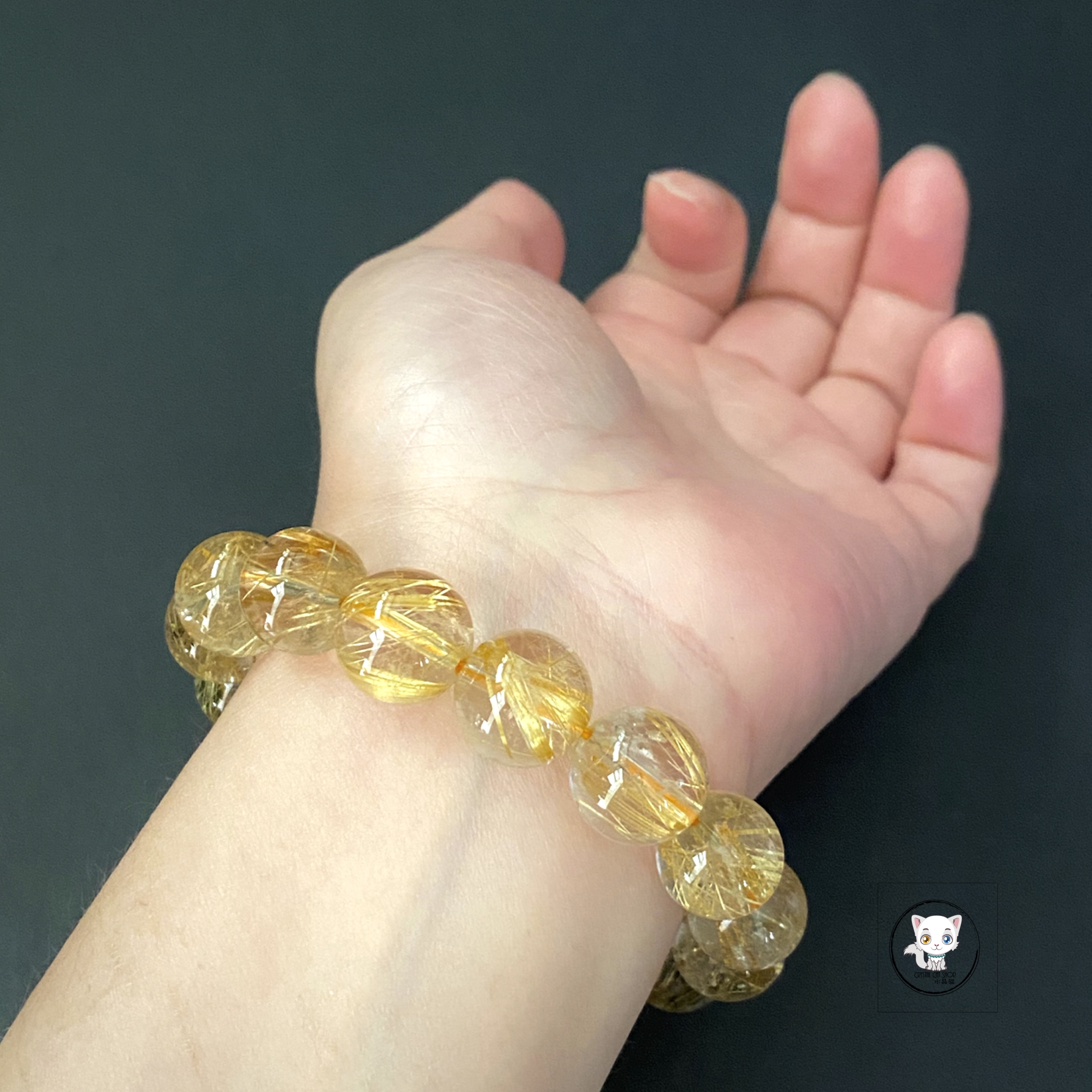 高級金髮晶手鏈 13.5mm