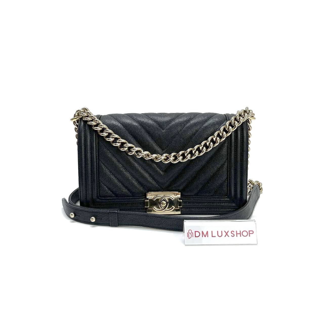 Chanel Boy Black Caviar Medium GHW (Serial 28)