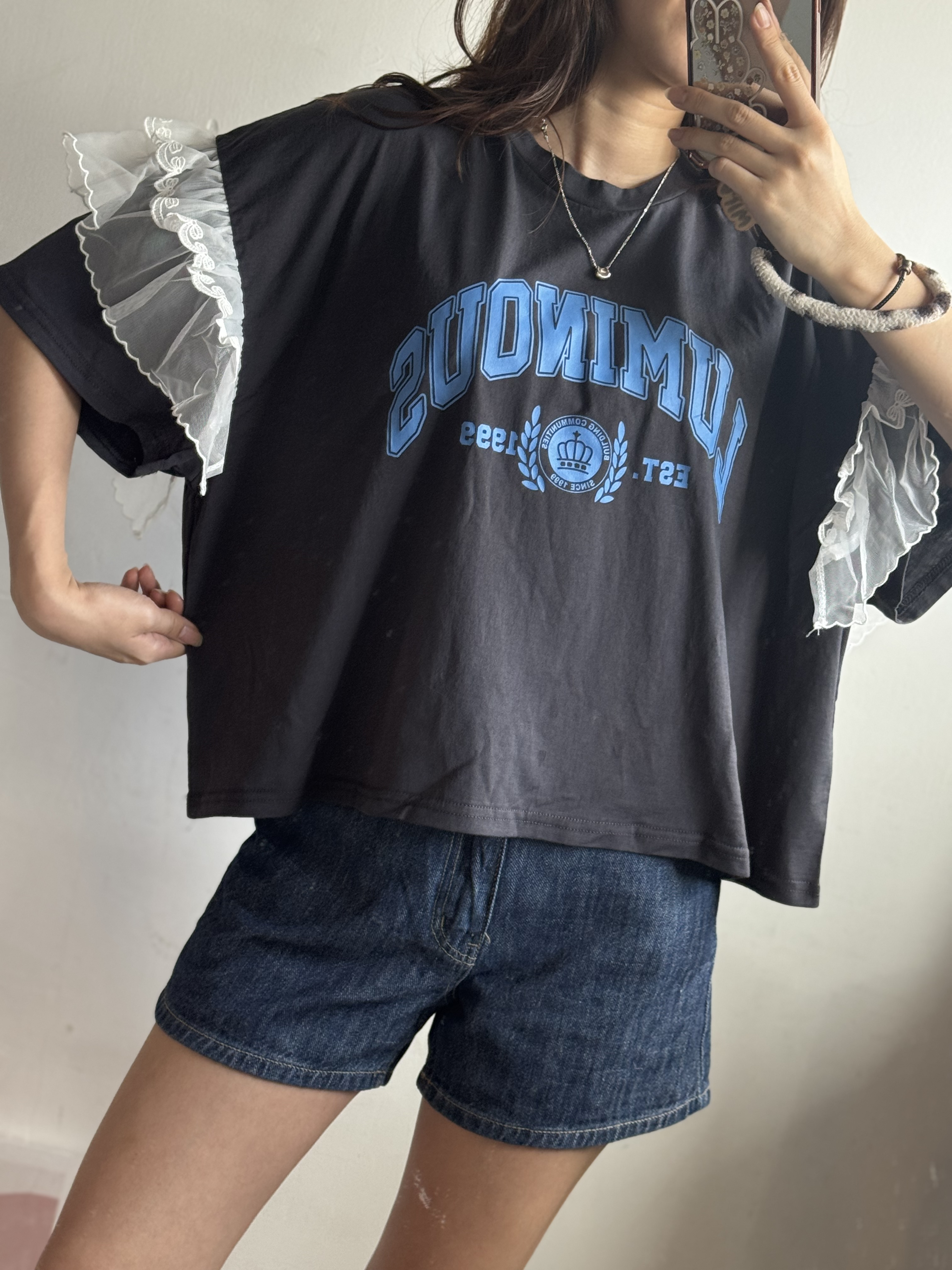特價 紗ruffle 袖Top