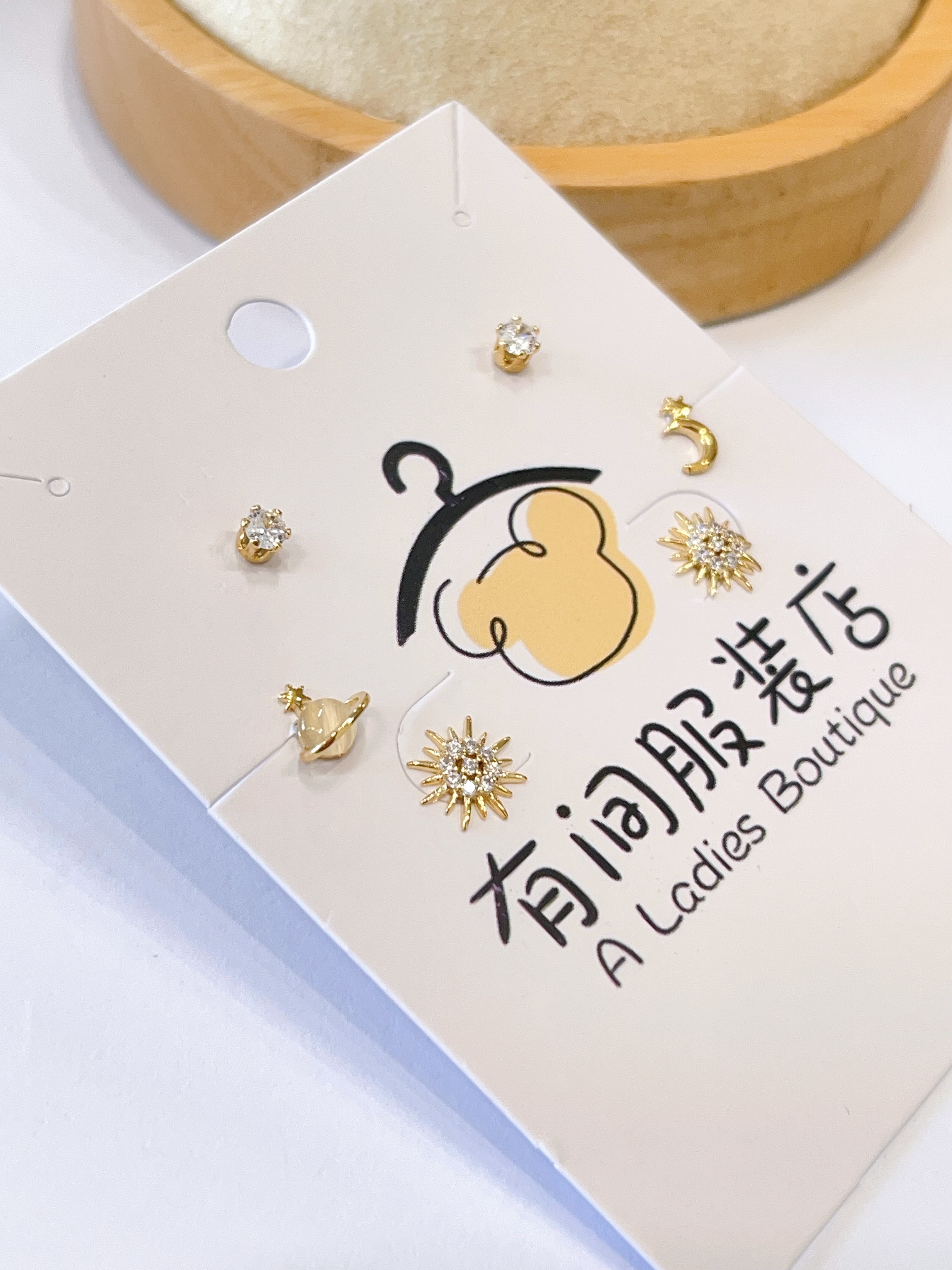 太阳君月亮耳环套装