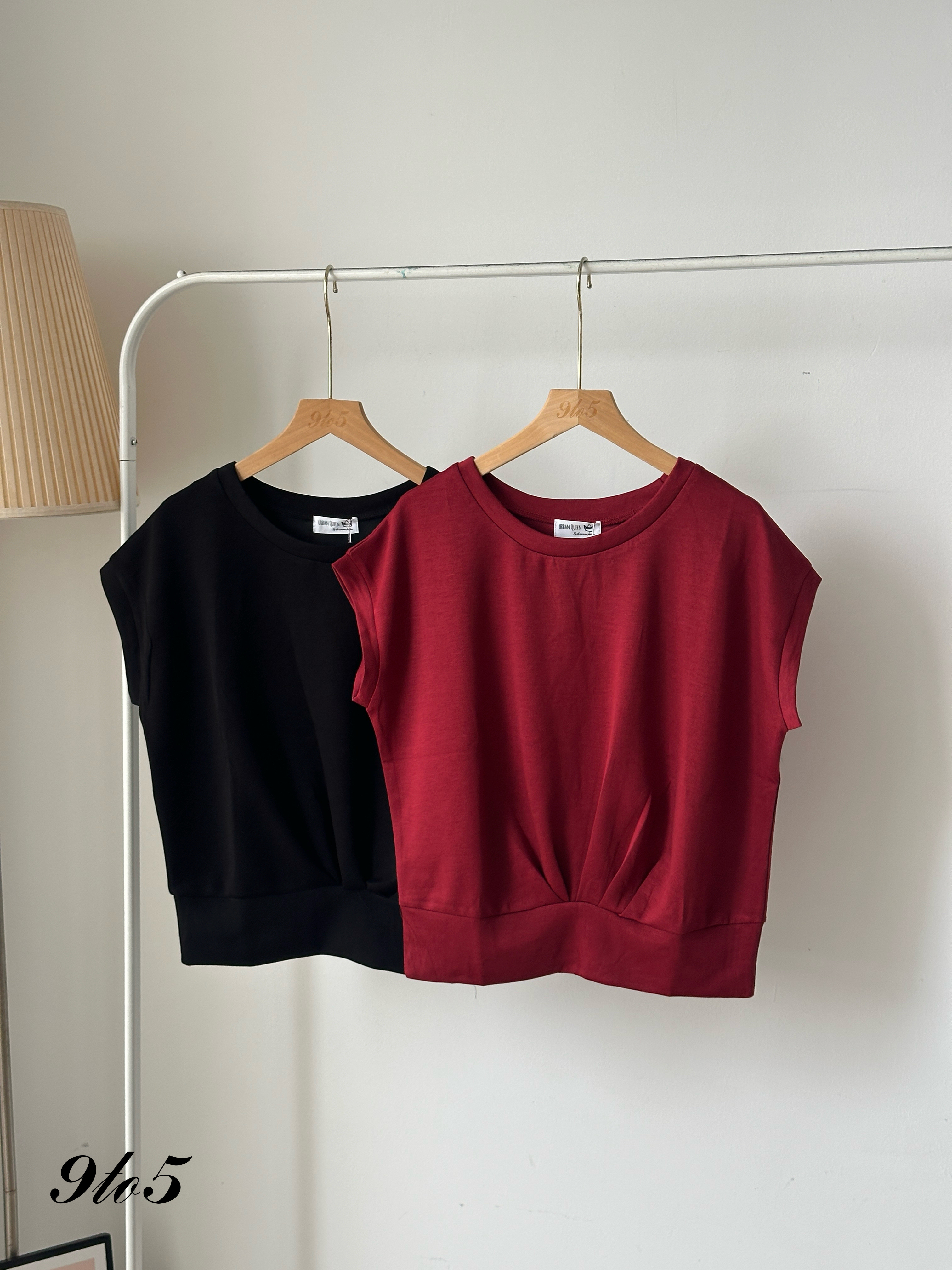 T4056 Cape Sleeve Ruched Top - 4 Colors