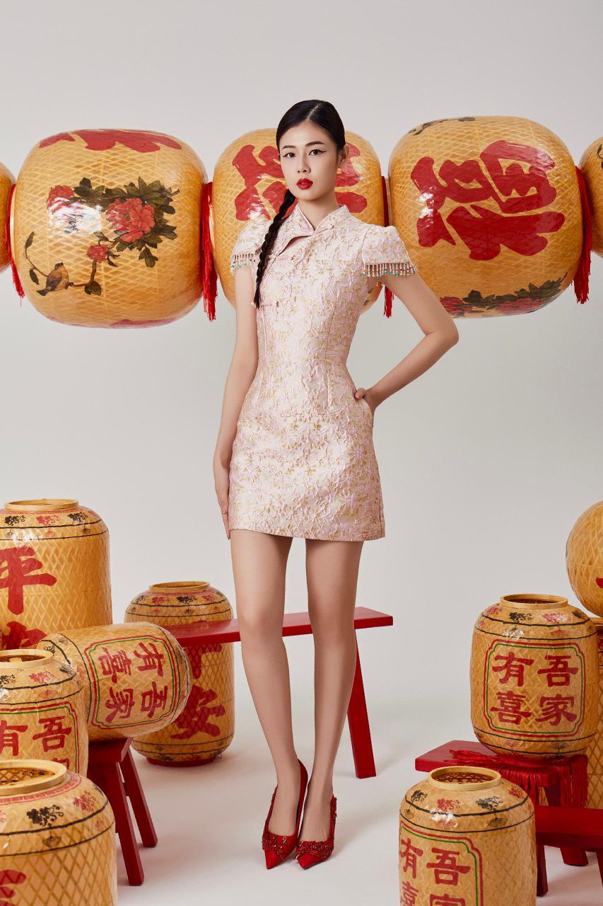 修身旗袍连身裙 2113