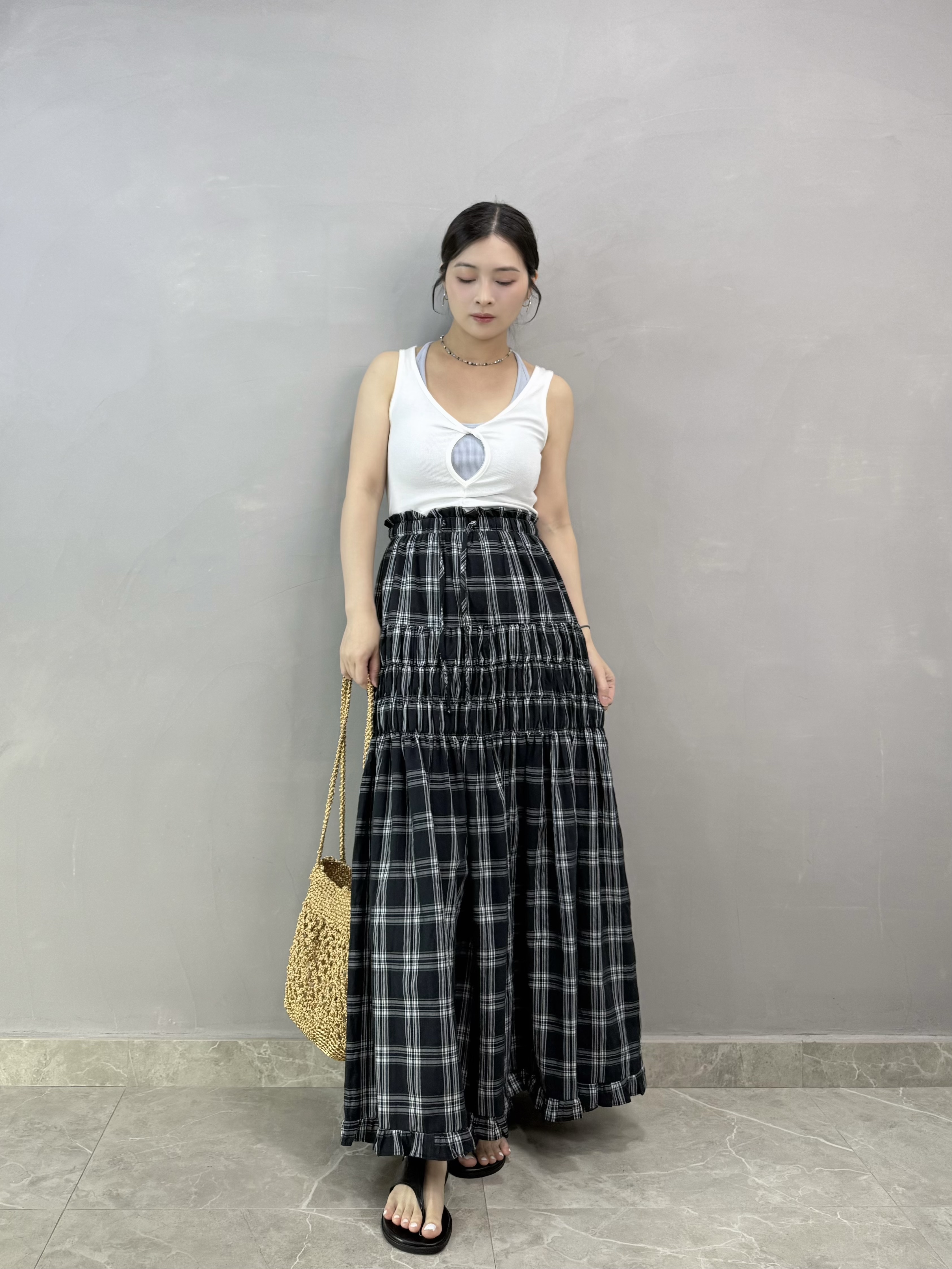 U61 Ruffle 邊格仔裙