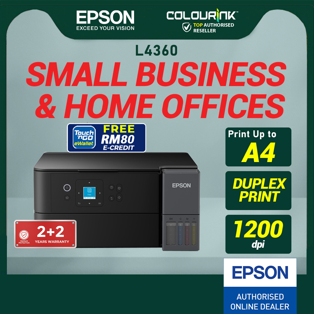 Epson EcoTank L4360 A4 3-in-1 Colour Refill Ink Tank Printer WiFi Mobile Print similar T430W T530W T730DW G3020 L3250