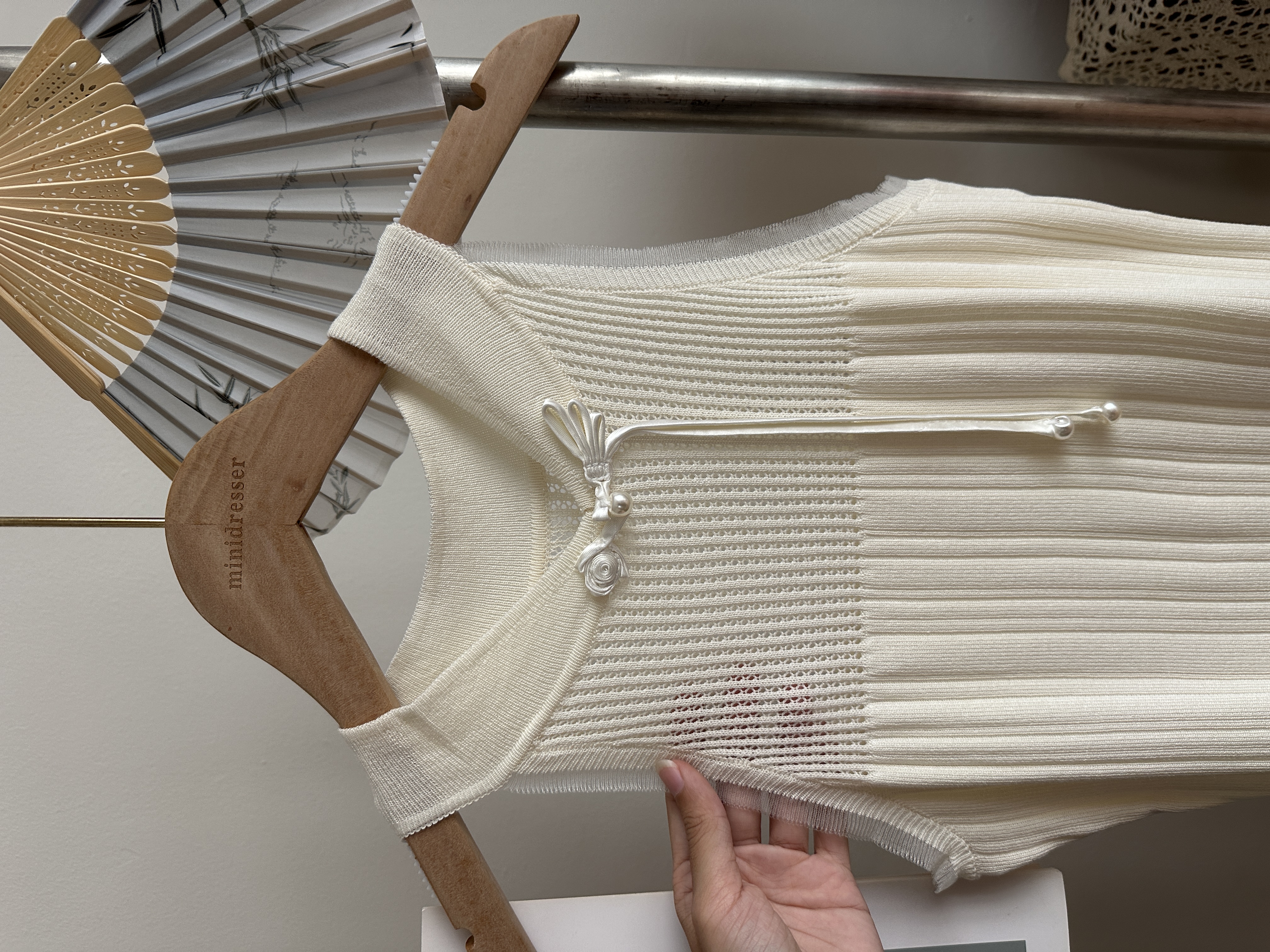 Qin Knitted Cheongsam | Cream