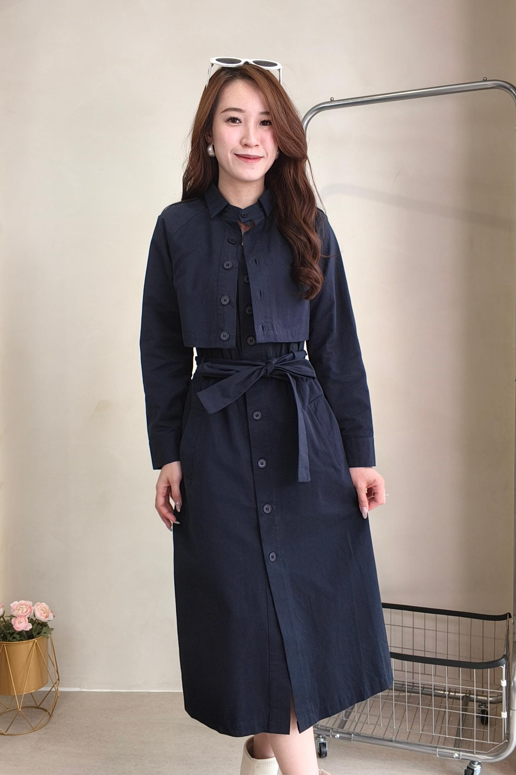 CD2106 Structured Belted Shirt Dress