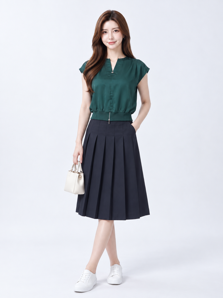 2159BB Emerald Soft Hem Blouse