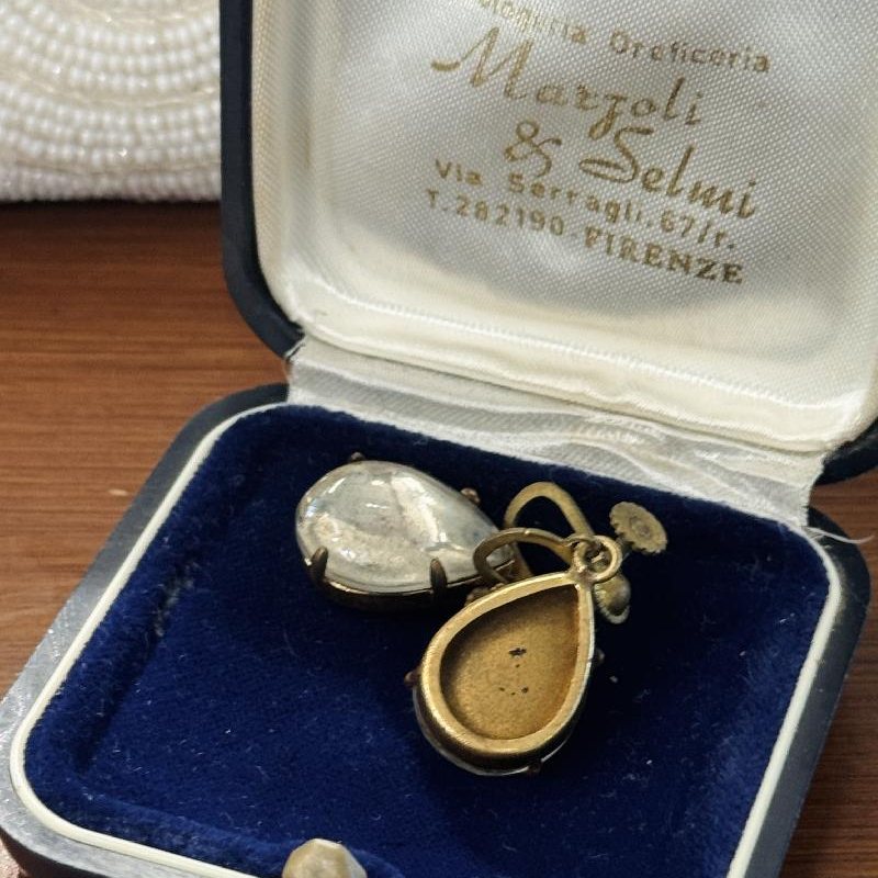 Vintage European C.a. 1950s Water Drop Screwback Dangle Earrings