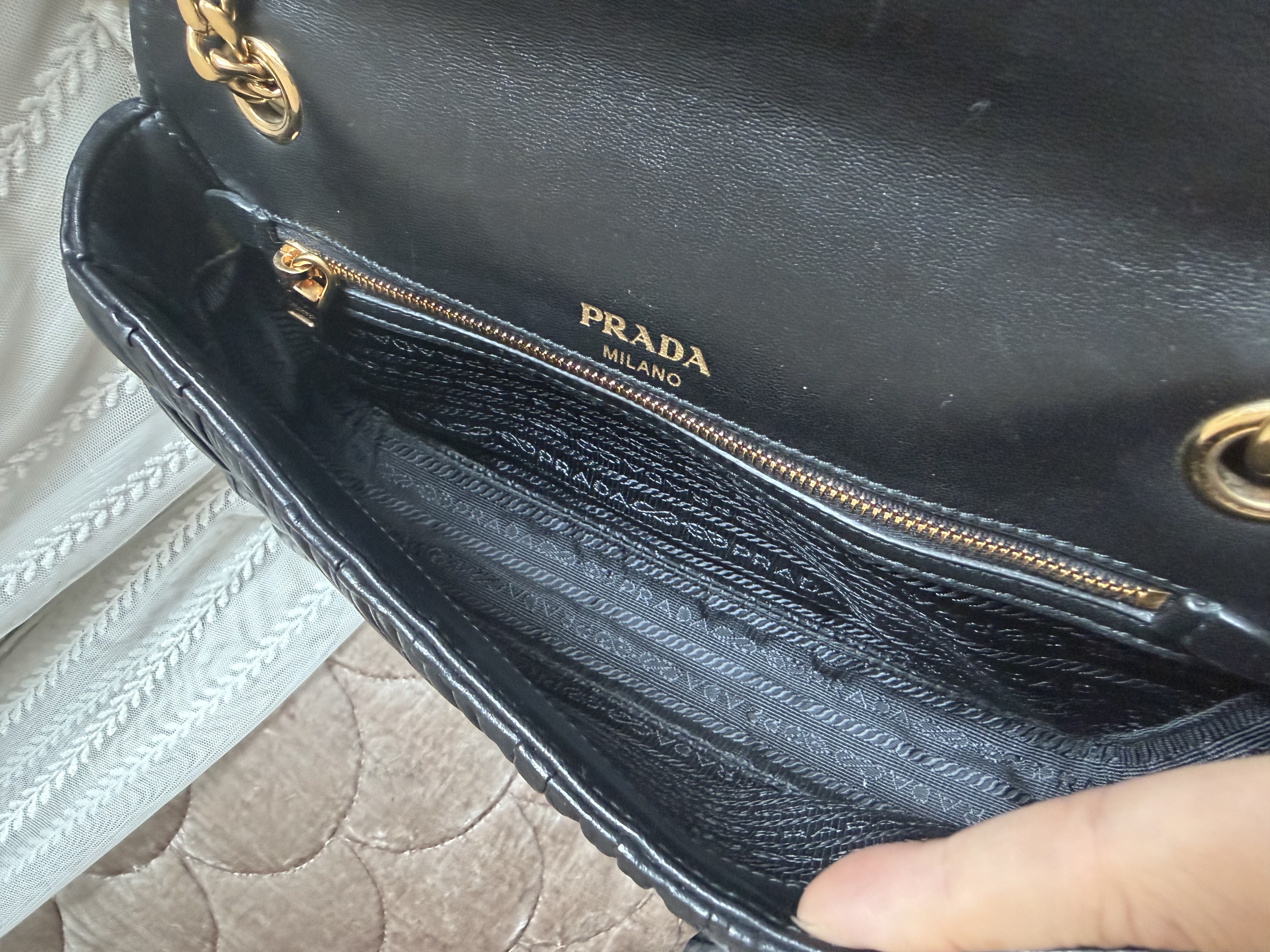Prada Matelassé chain bag.