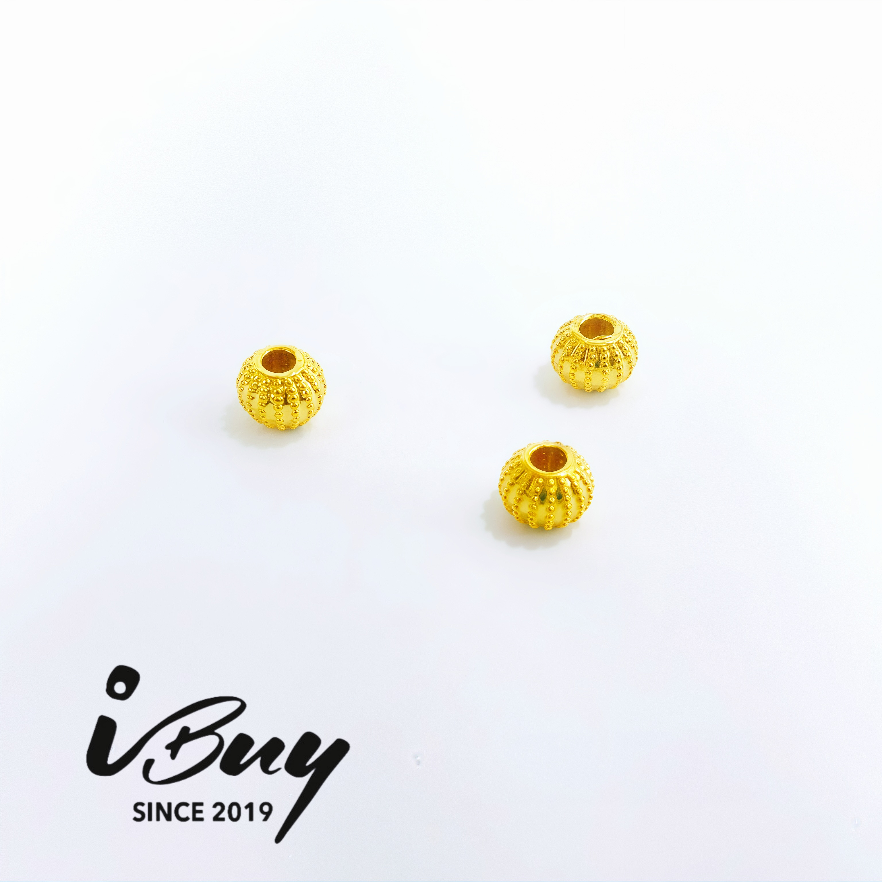 999 GOLD 3.5MM LANTERN BEAD (3PCS) 999 金 3.5MM灯笼珠串咀(3PCS)
