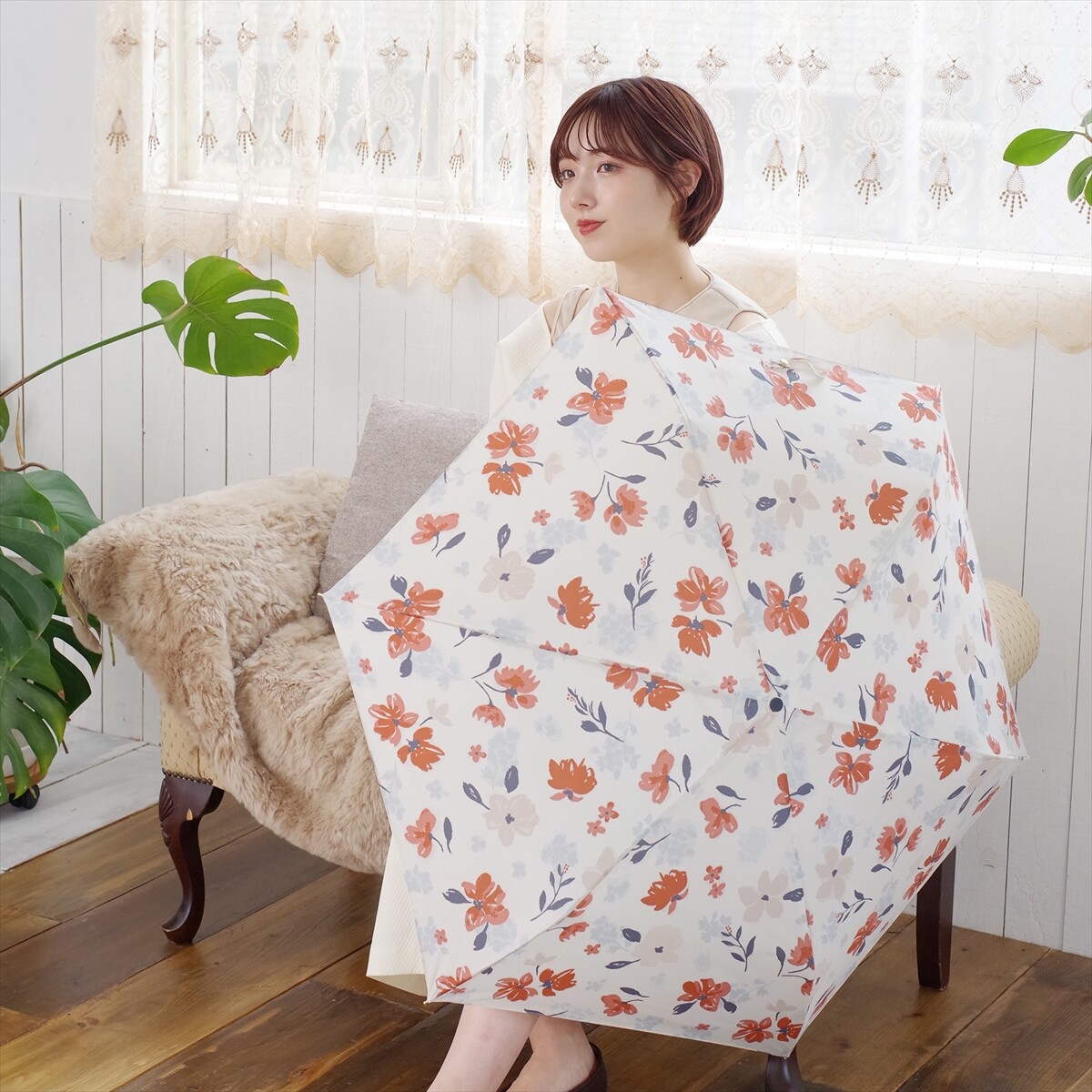 Nifty Colors 小清新花花大傘面輕量縮骨遮