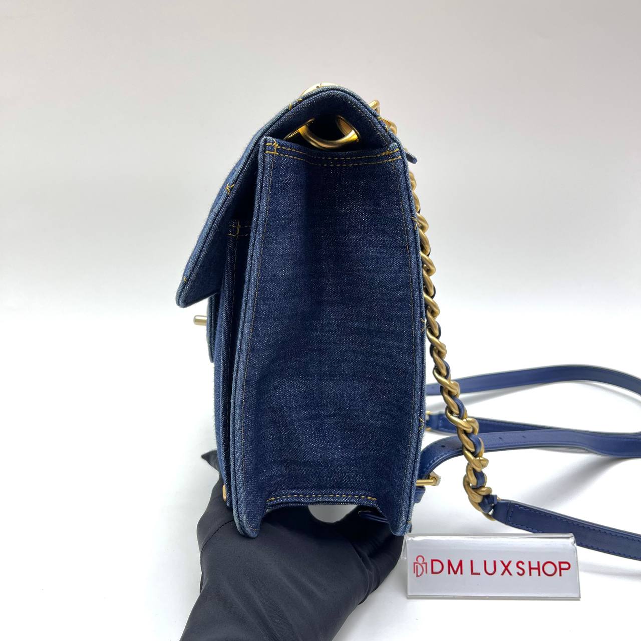 Chanel 23S Double You Blue Denim Backpack GHW (Microchip)