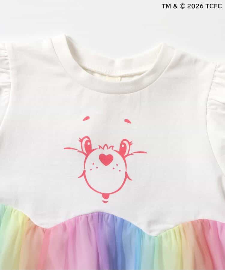 🇯🇵預訂 日本直送🇯🇵Apres les cours x Care Bears系列人物印花彩虹漸層薄紗泡泡袖束腰上衣