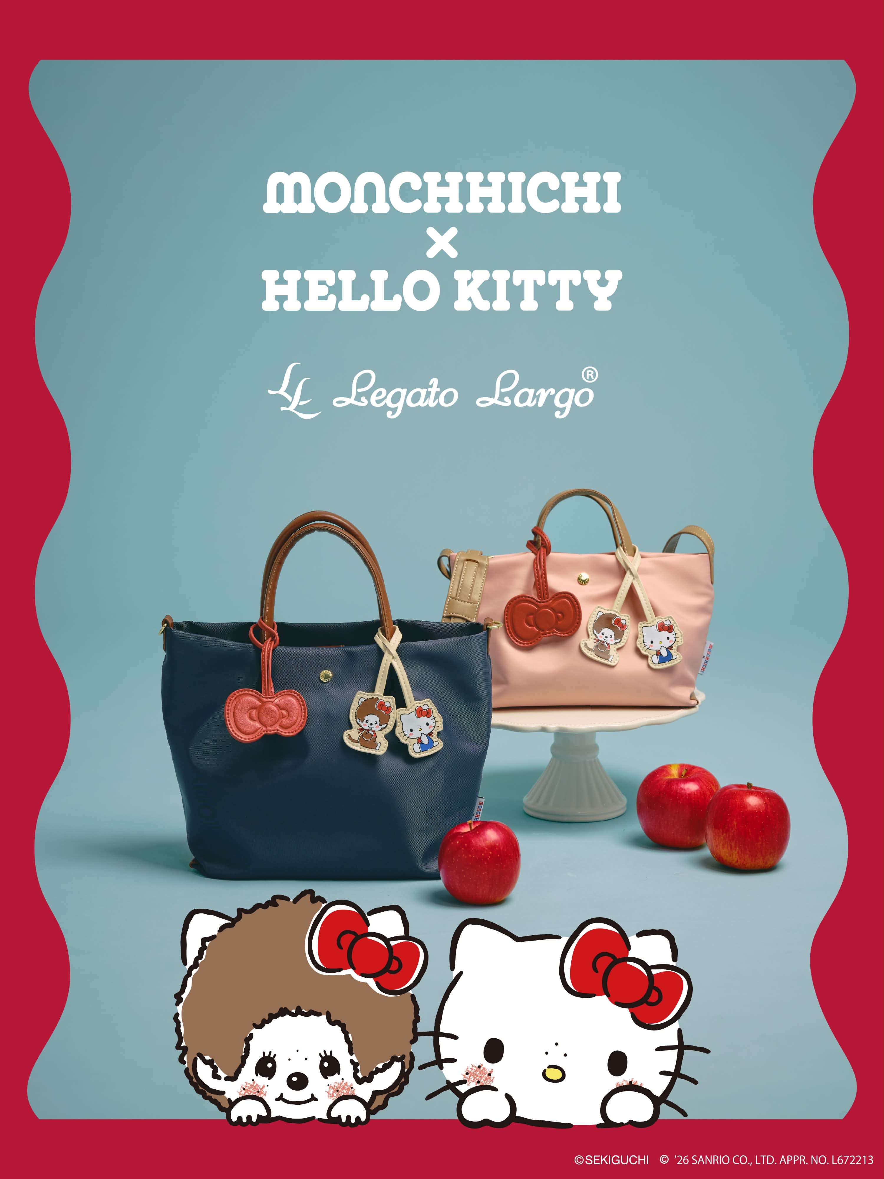 🎀【預訂】Monchhichi × Hello Kitty Ribbon Pouch G