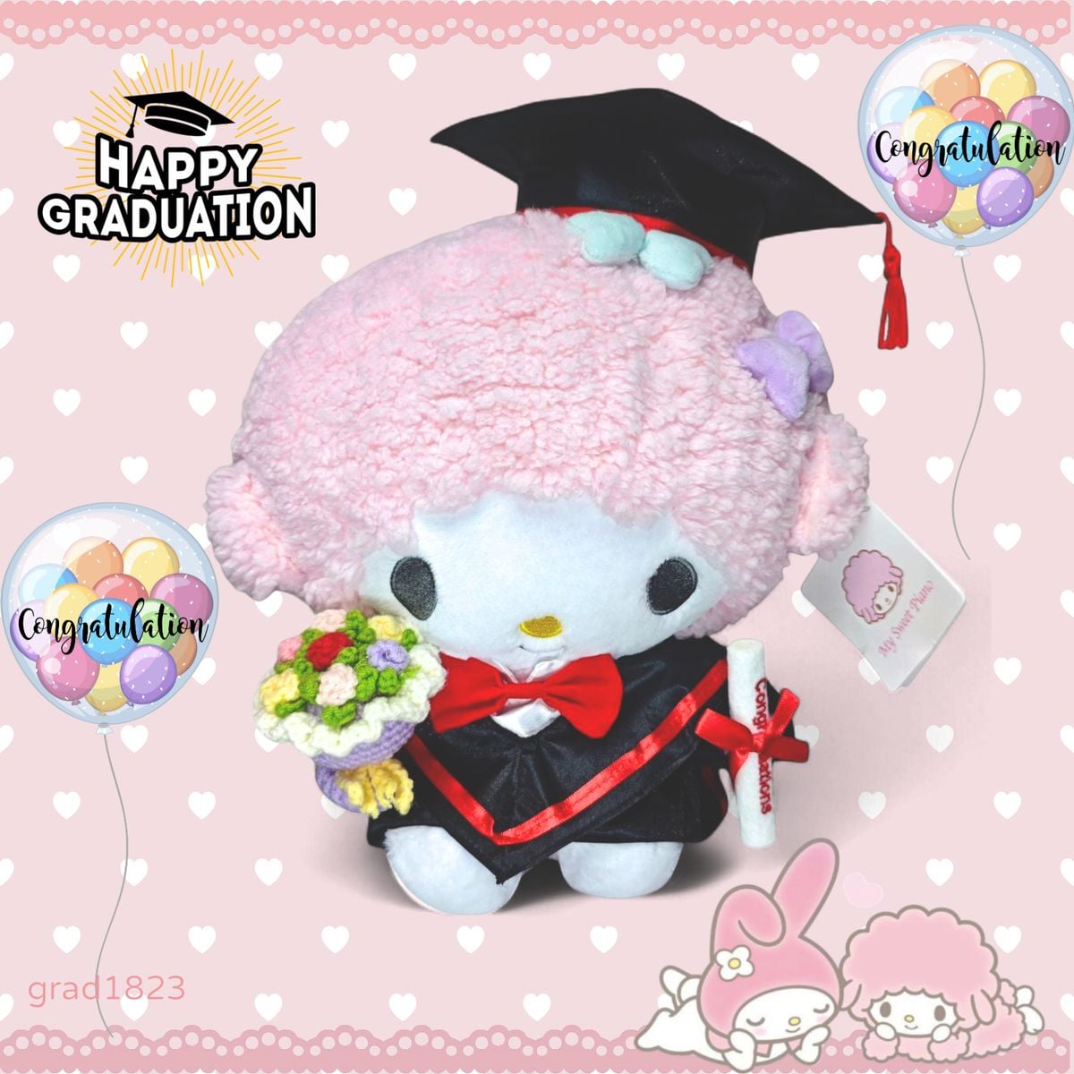 【My Sweet Piano】Piano畢業公仔 可加名字刺繡｜幼稚園畢業禮物推薦｜grad1823