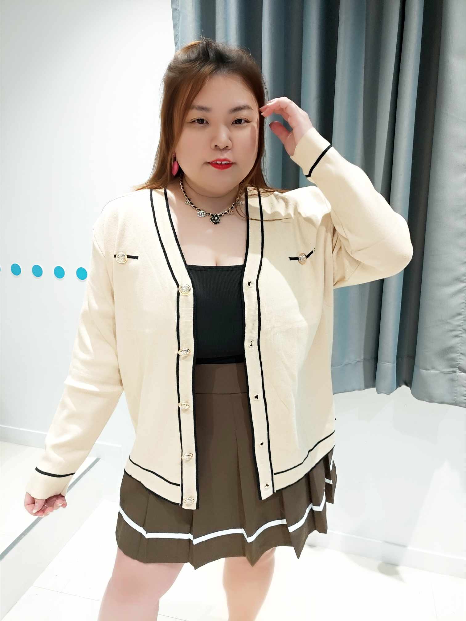 DSE14 学院风针织外套