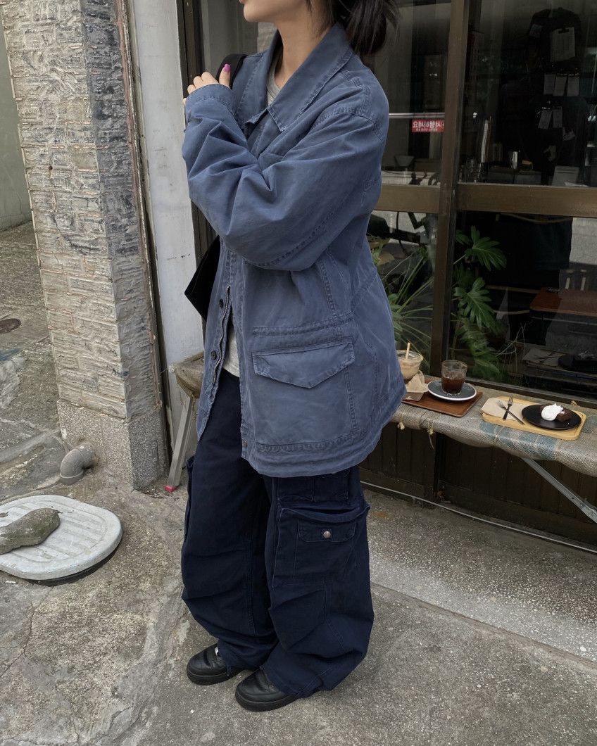 Cotton Wide-Leg Cargo Pants(Unisex)