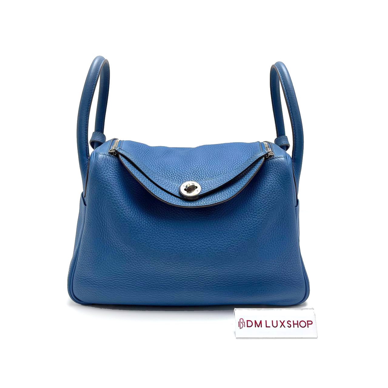 Hermes Lindy 30 Blue PHW (Stamp Square O)