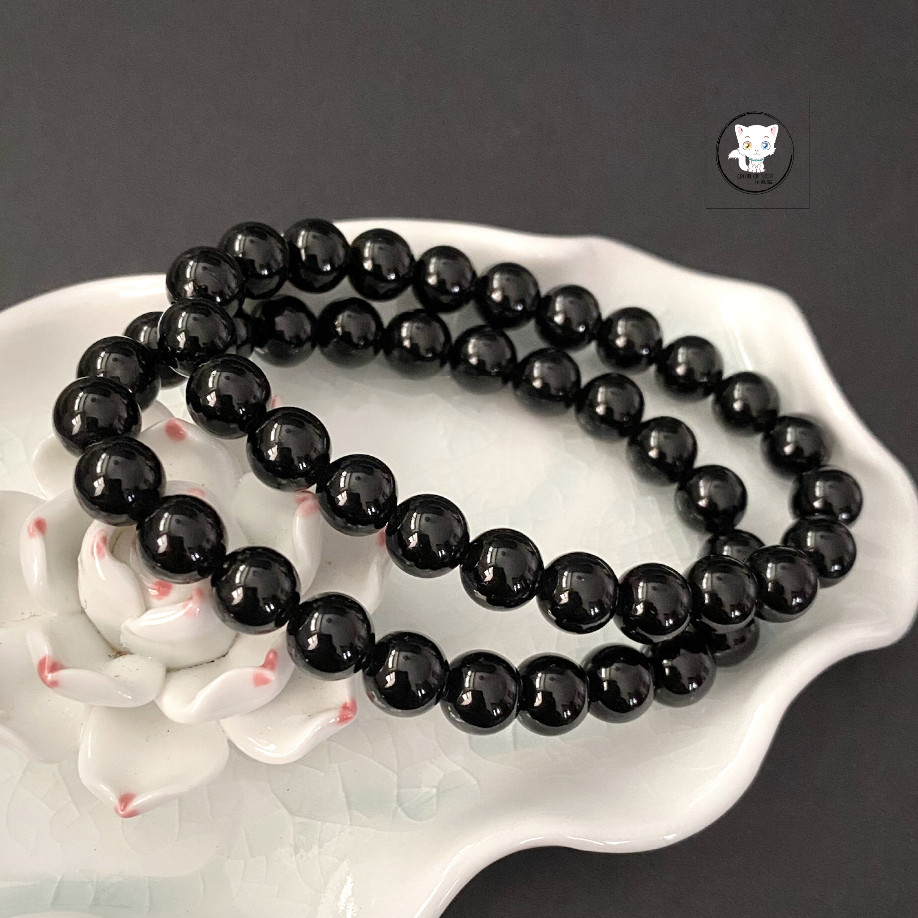 天然黑曜石手鏈 8.5mm