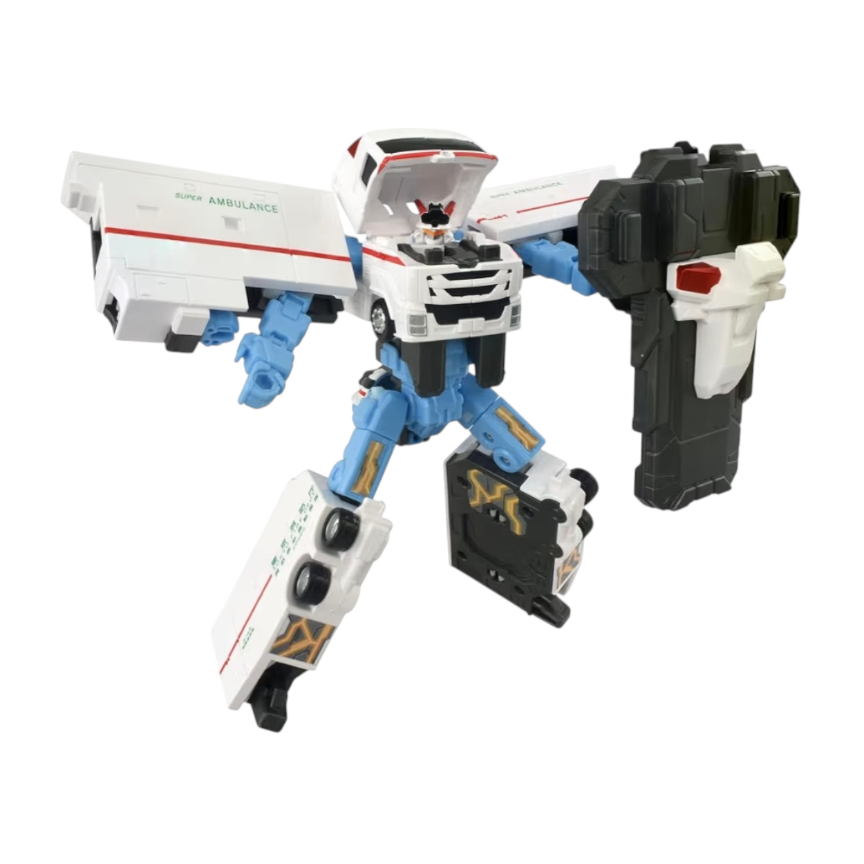 Takara Tomy Tomica 特裝勇者救援機械人變形合體DX套裝 消防車救護車機械人 男孩變形機械玩具禮物